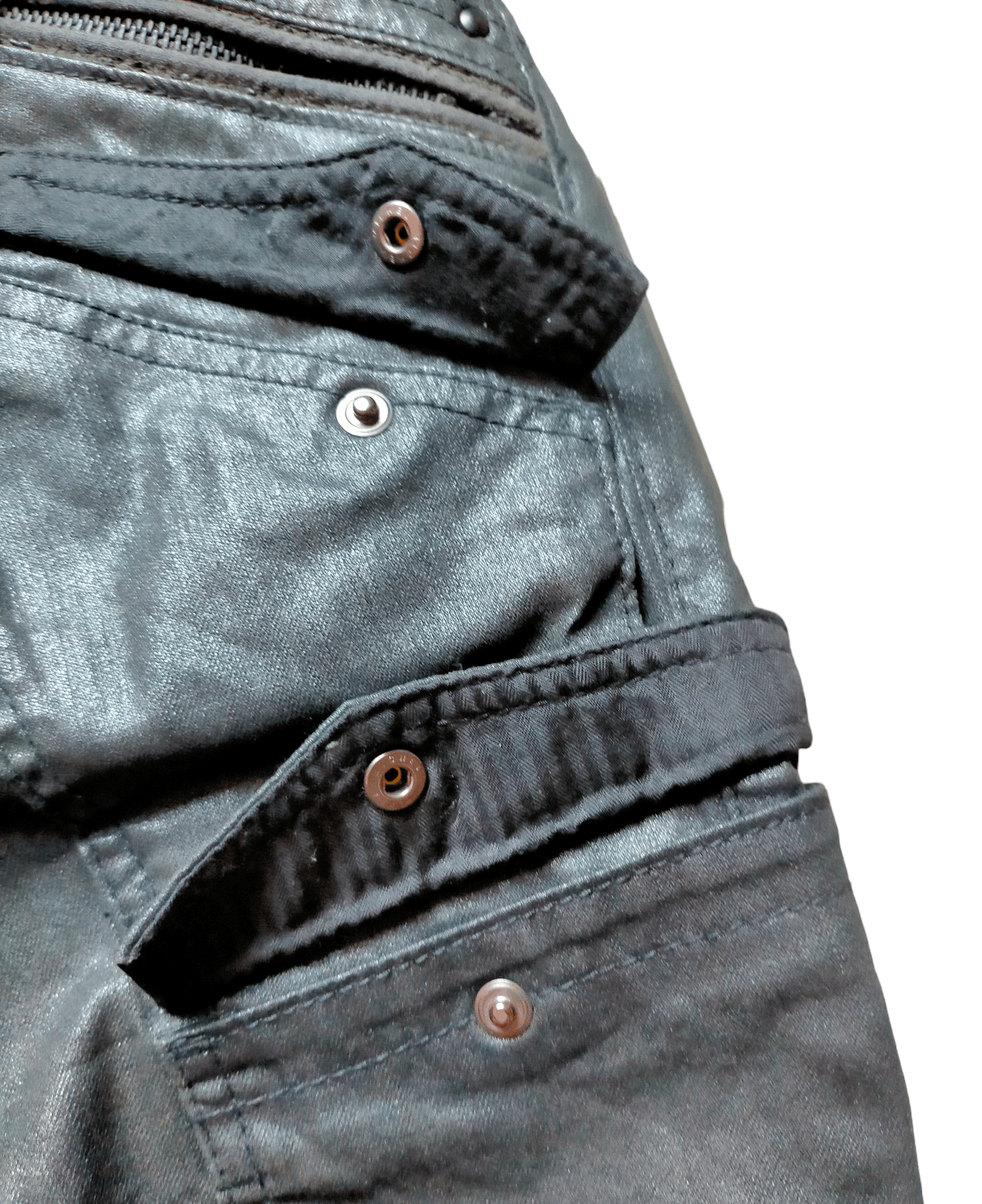 Hysteric Glamour Nicole Club For Men Cargo Black Waxed Jeans Size US 31 - 8 Thumbnail
