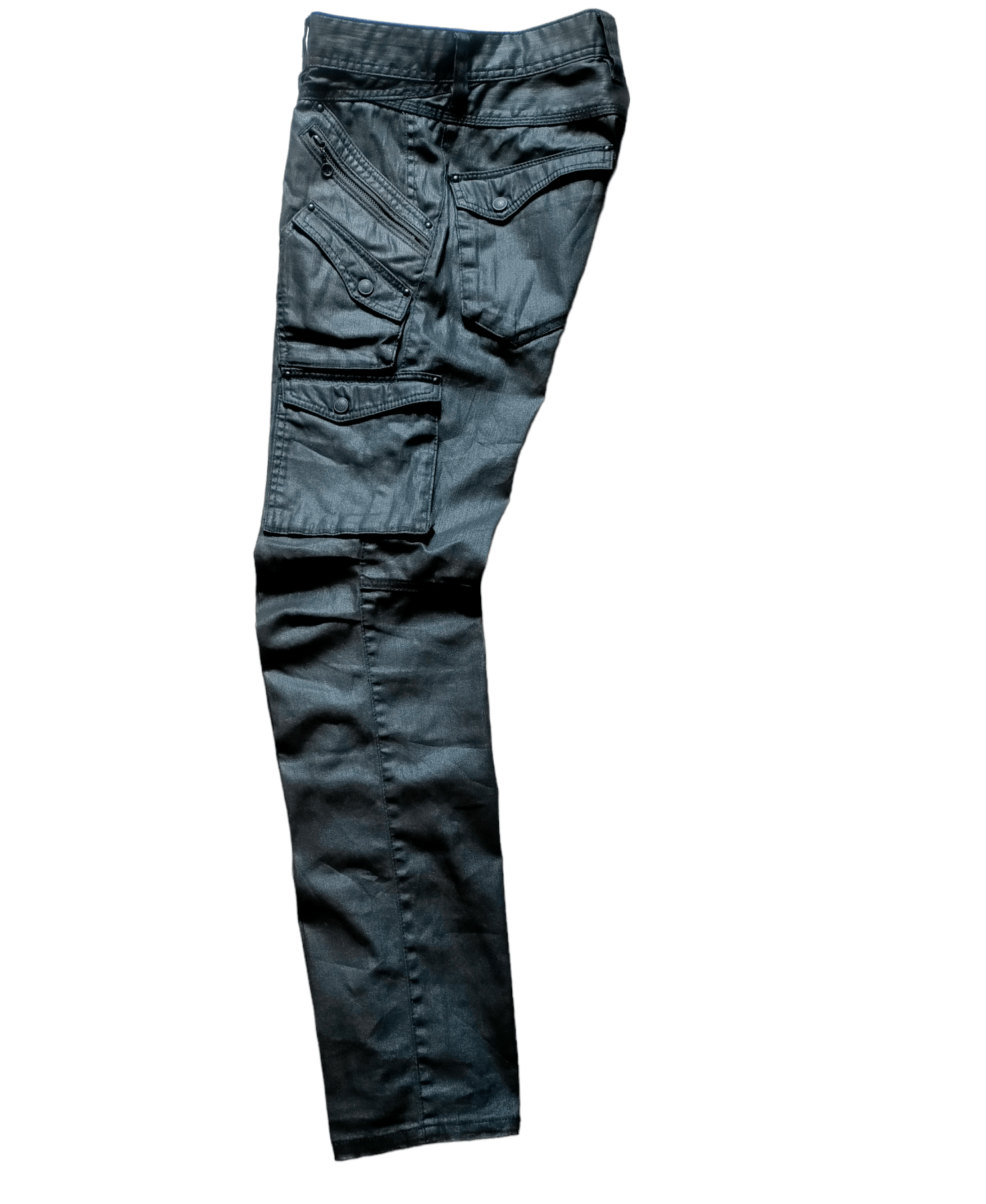 Hysteric Glamour Nicole Club For Men Cargo Black Waxed Jeans Size US 31 - 7 Thumbnail