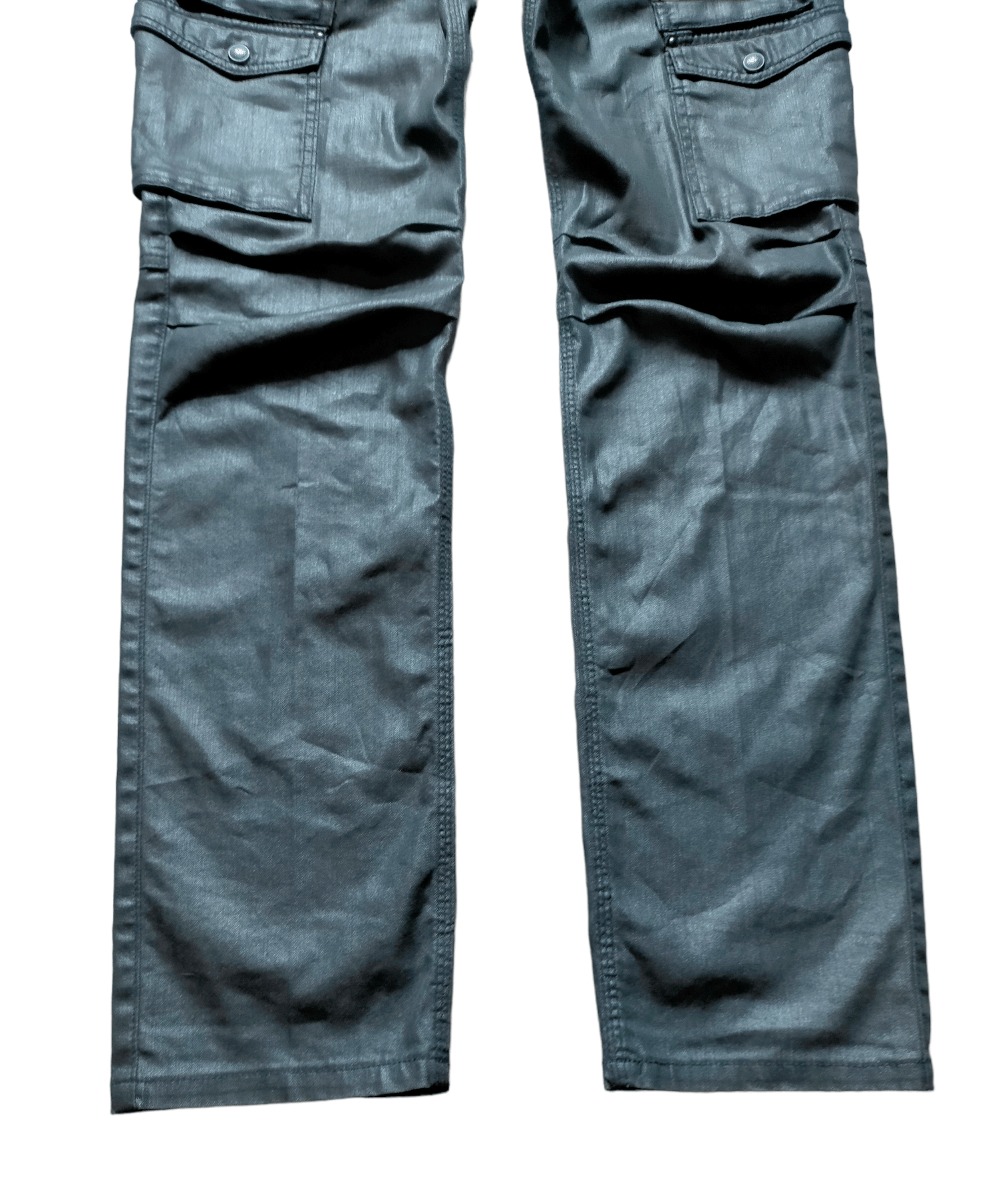 Hysteric Glamour Nicole Club For Men Cargo Black Waxed Jeans Size US 31 - 9 Thumbnail