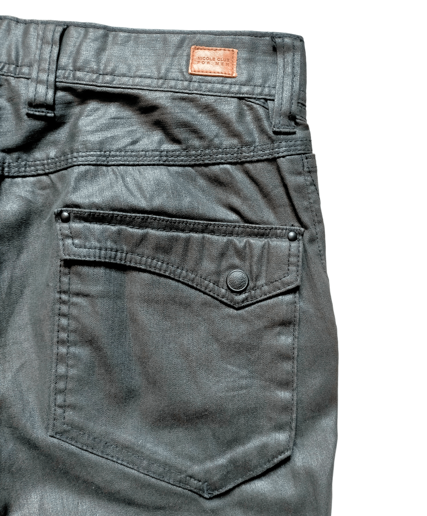 Hysteric Glamour Nicole Club For Men Cargo Black Waxed Jeans Size US 31 - 13 Thumbnail