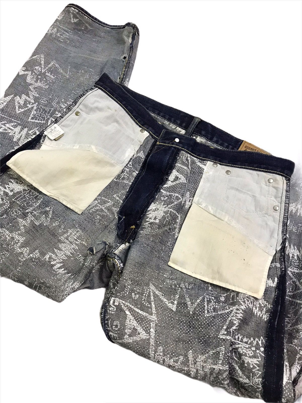 Stussy Vintage Stussy Japan Rough And Rugged Denim Distressed Size US 34 / EU 50 - 13 Thumbnail