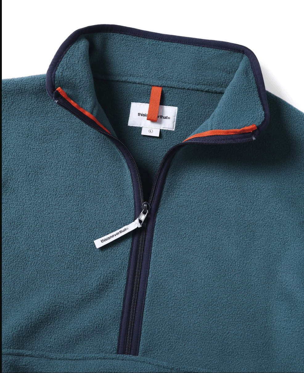 thisisneverthat Thisisneverthat Fleece Half Zip Pullover Blue Green • S Size US S / EU 44-46 / 1 - 3 Thumbnail