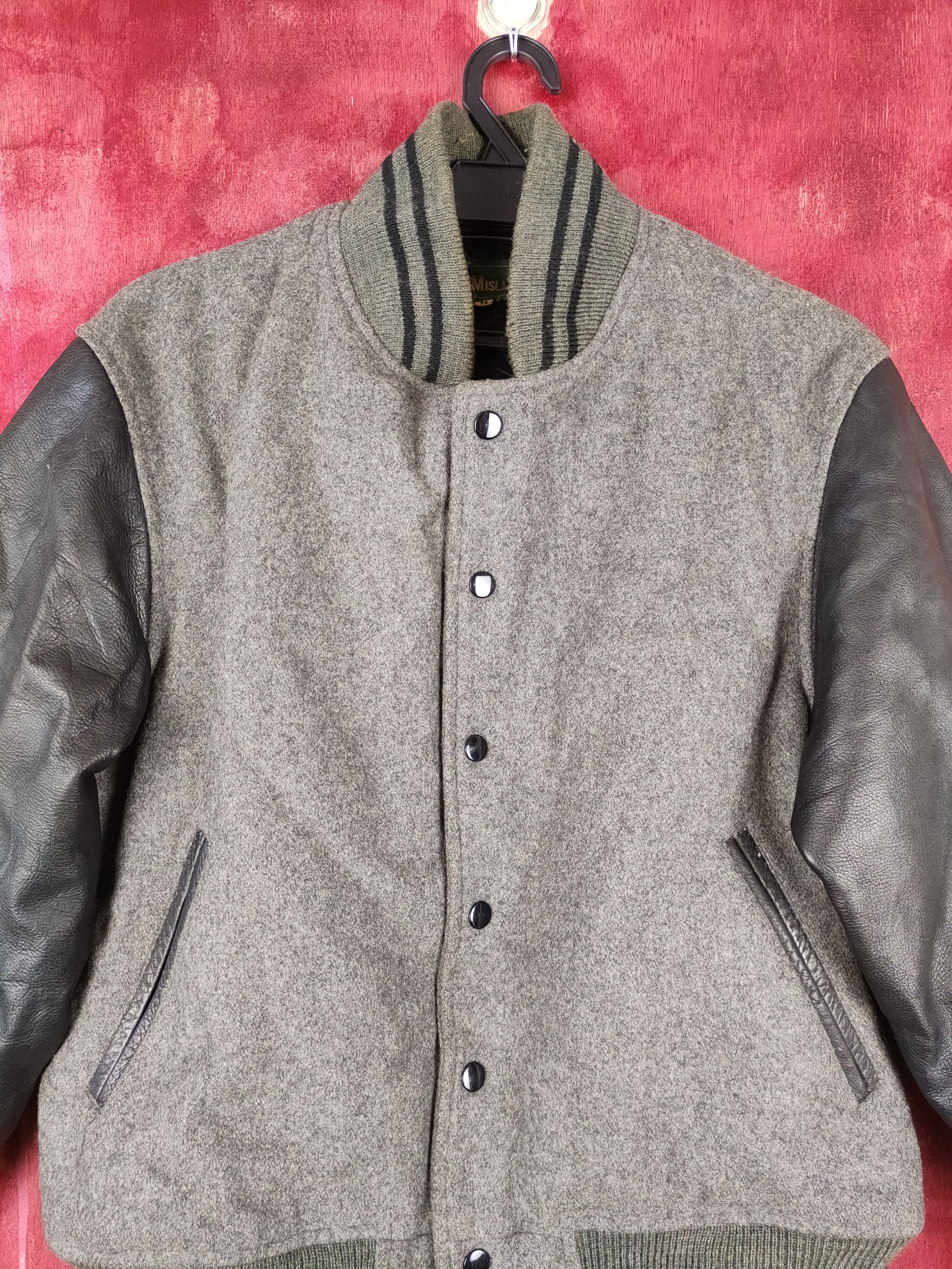 Japanese Brand Storm Island Gray plain varsity jacket #4241 Size US M / EU 48-50 / 2 - 2 Thumbnail