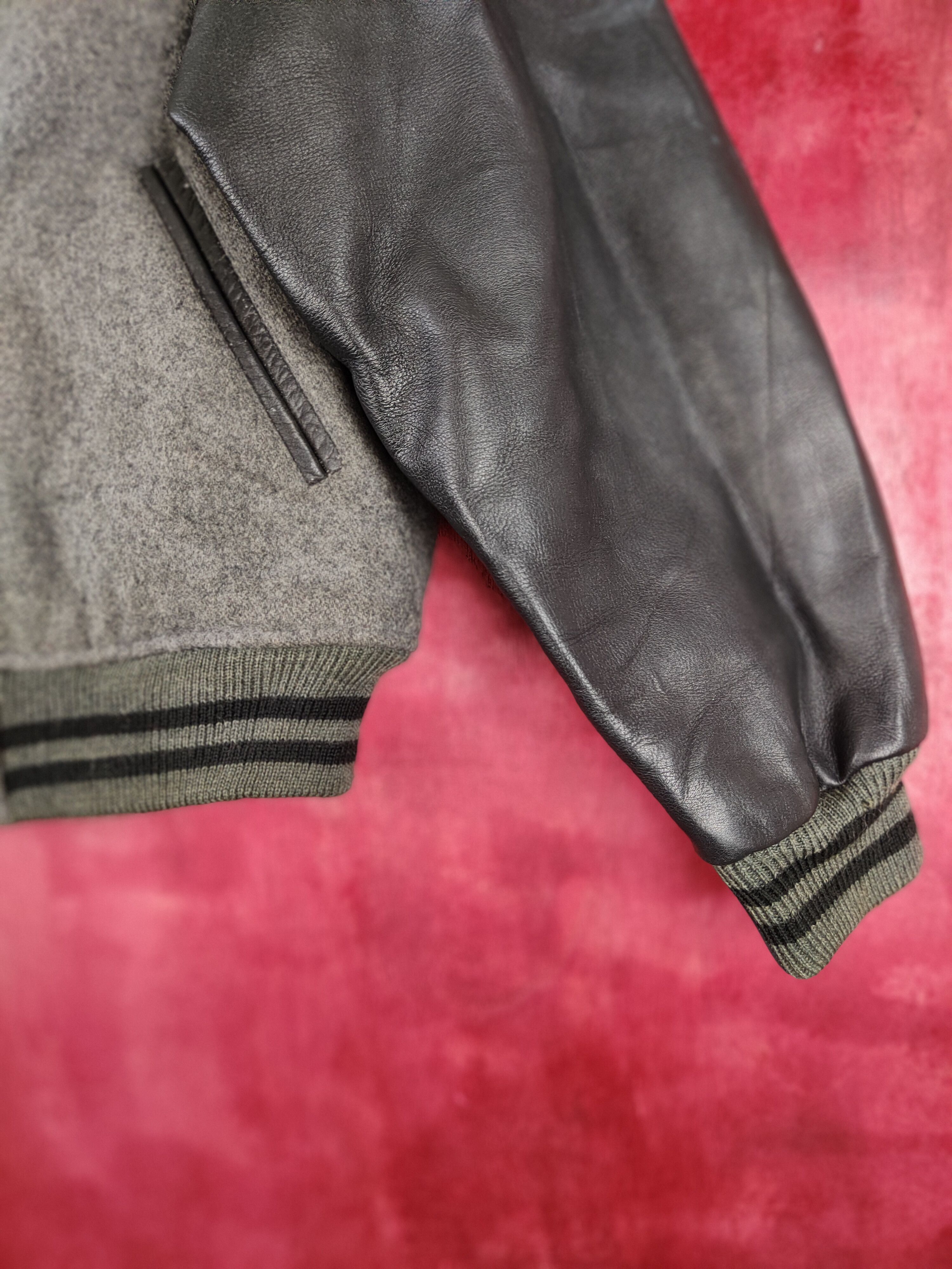 Japanese Brand Storm Island Gray plain varsity jacket #4241 Size US M / EU 48-50 / 2 - 6 Thumbnail
