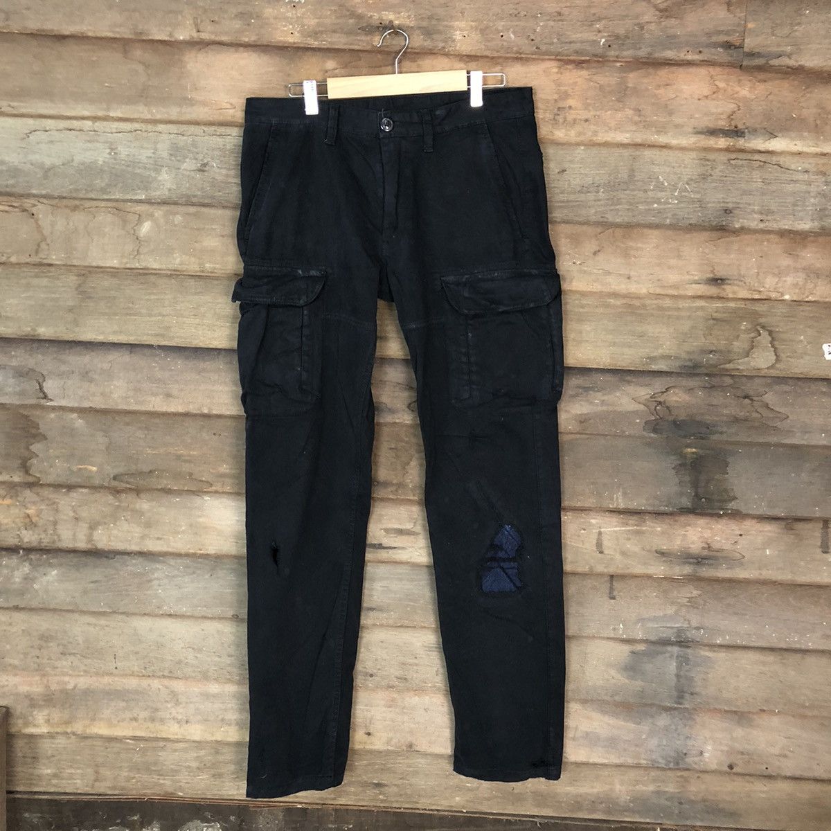 Armani Exchange Armani Exchange Dark blue distressed Cargo Pants #6936 Size US 31 - 1 Thumbnail