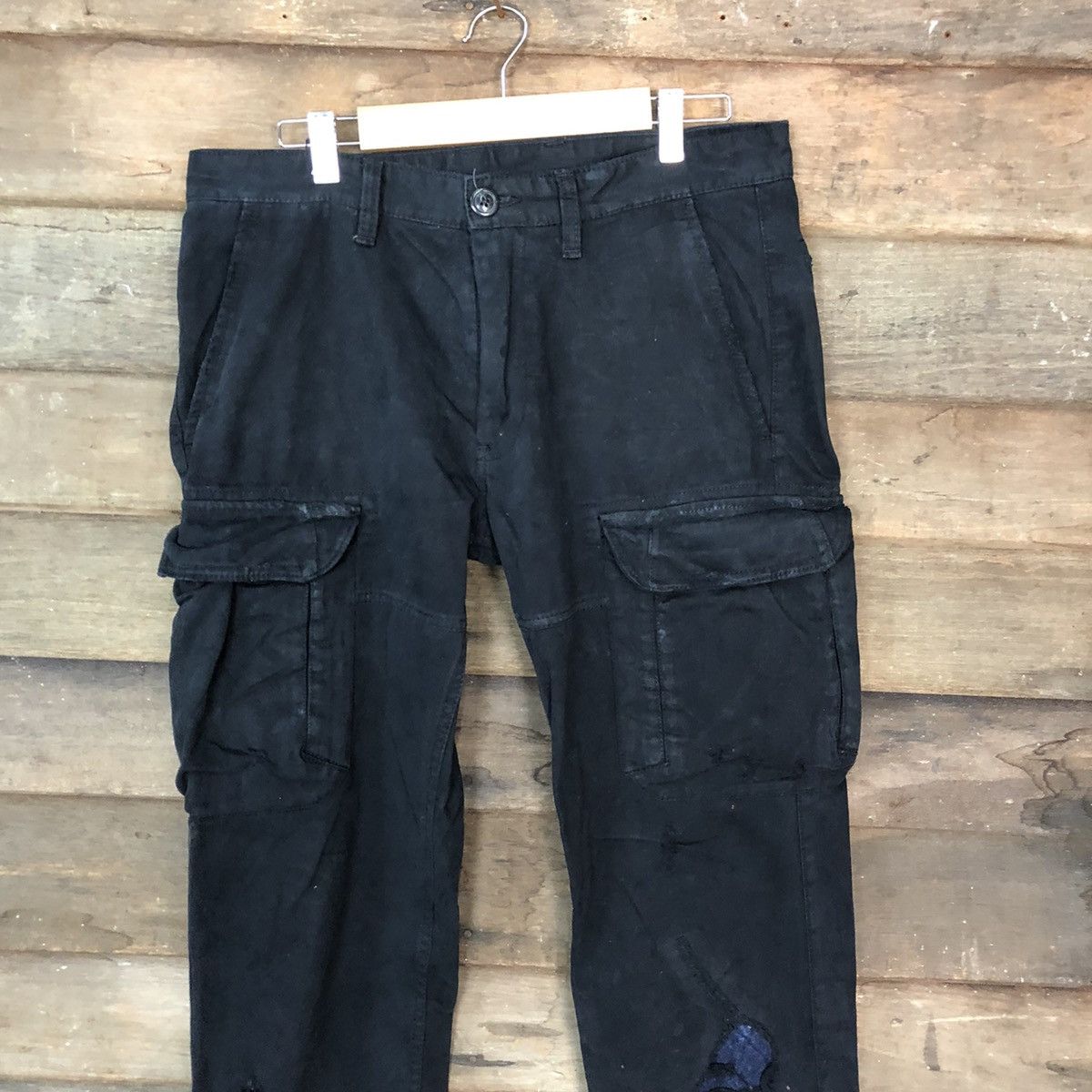 Armani Exchange Armani Exchange Dark blue distressed Cargo Pants #6936 Size US 31 - 2 Thumbnail