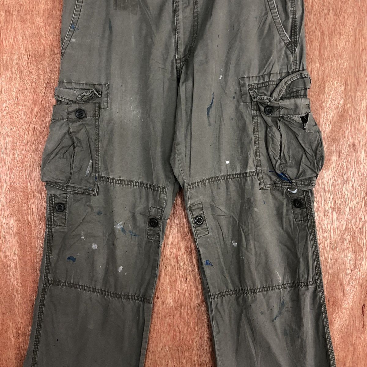 Japanese Brand DLL Japan MUltipocket painter thrashed Cargo Pants #c664 Size US 32 / EU 48 - 4 Thumbnail