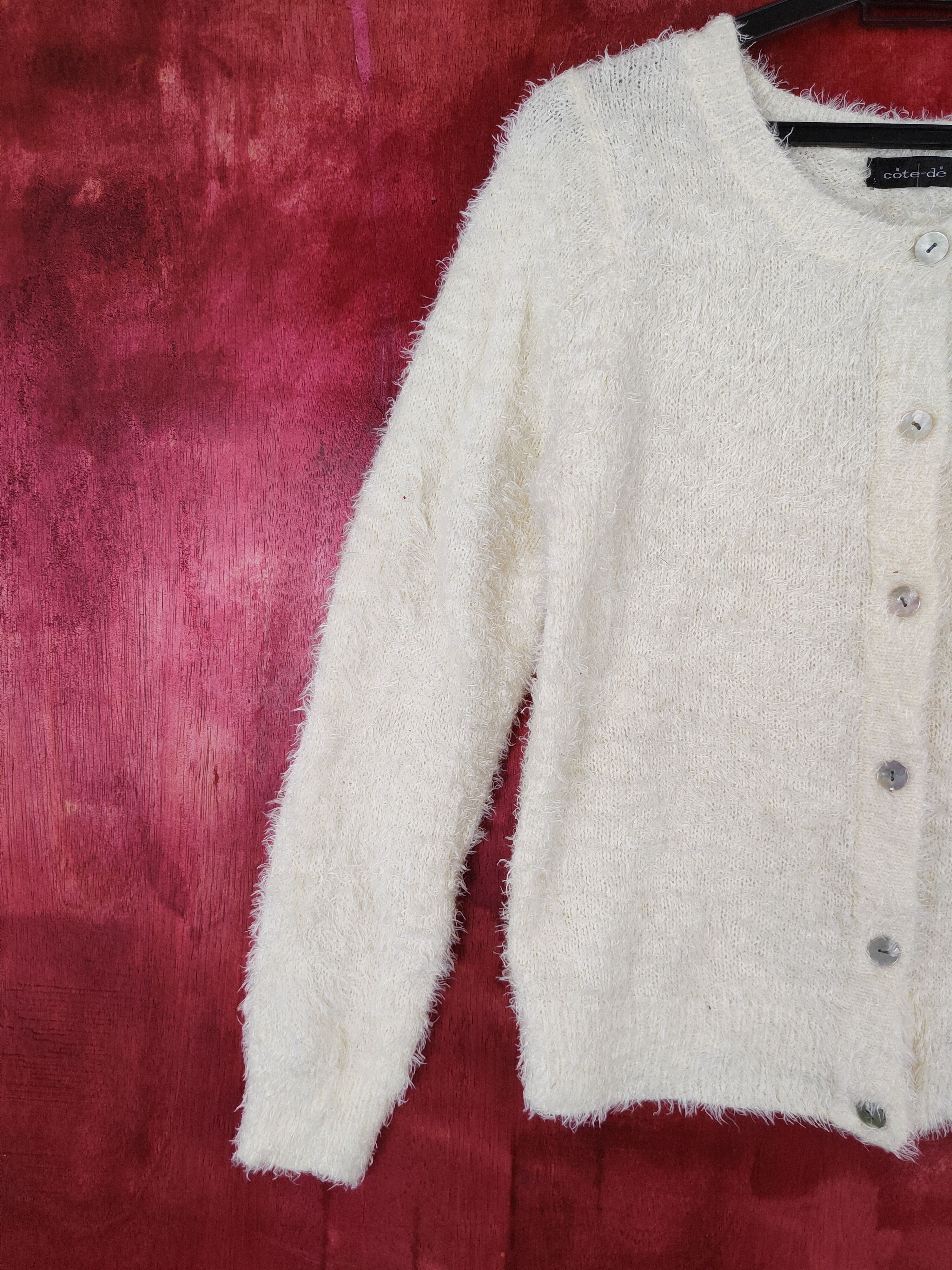 Designer × Homespun Knitwear × Japanese Brand Cote-de Cream Shag Shaggy Fur Mohair Knitwear #S408 Size S / US 4 / IT 40 - 3 Thumbnail
