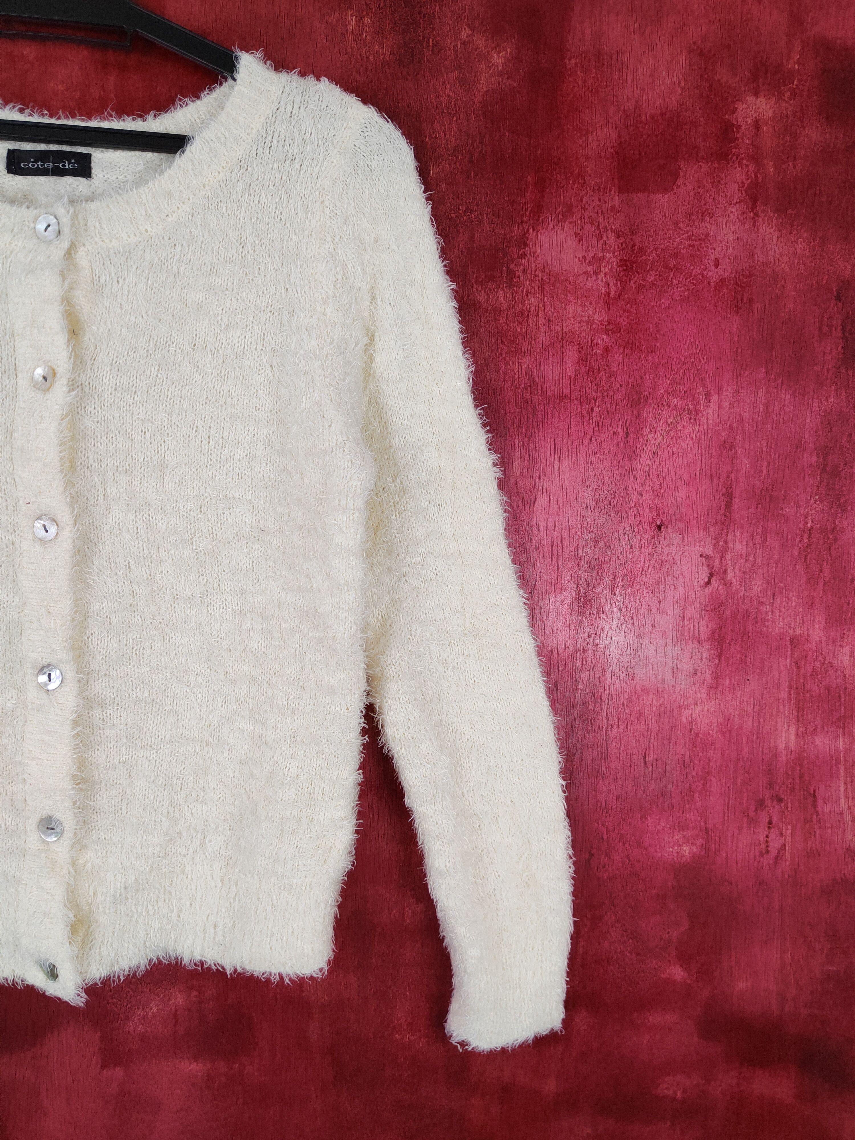 Designer × Homespun Knitwear × Japanese Brand Cote-de Cream Shag Shaggy Fur Mohair Knitwear #S408 Size S / US 4 / IT 40 - 4 Thumbnail