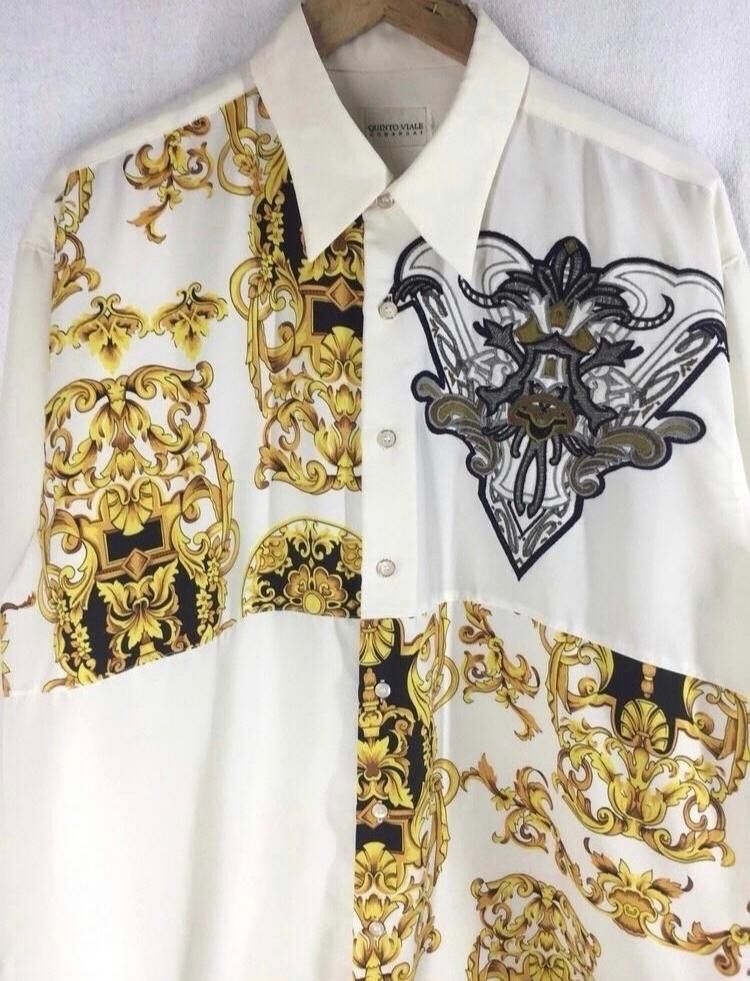 Japanese Brand × SikSilk × Vintage Vintage Japanese Oversized Quinto Viale Silk Button Shirt Size US XL / EU 56 / 4 - 3 Thumbnail