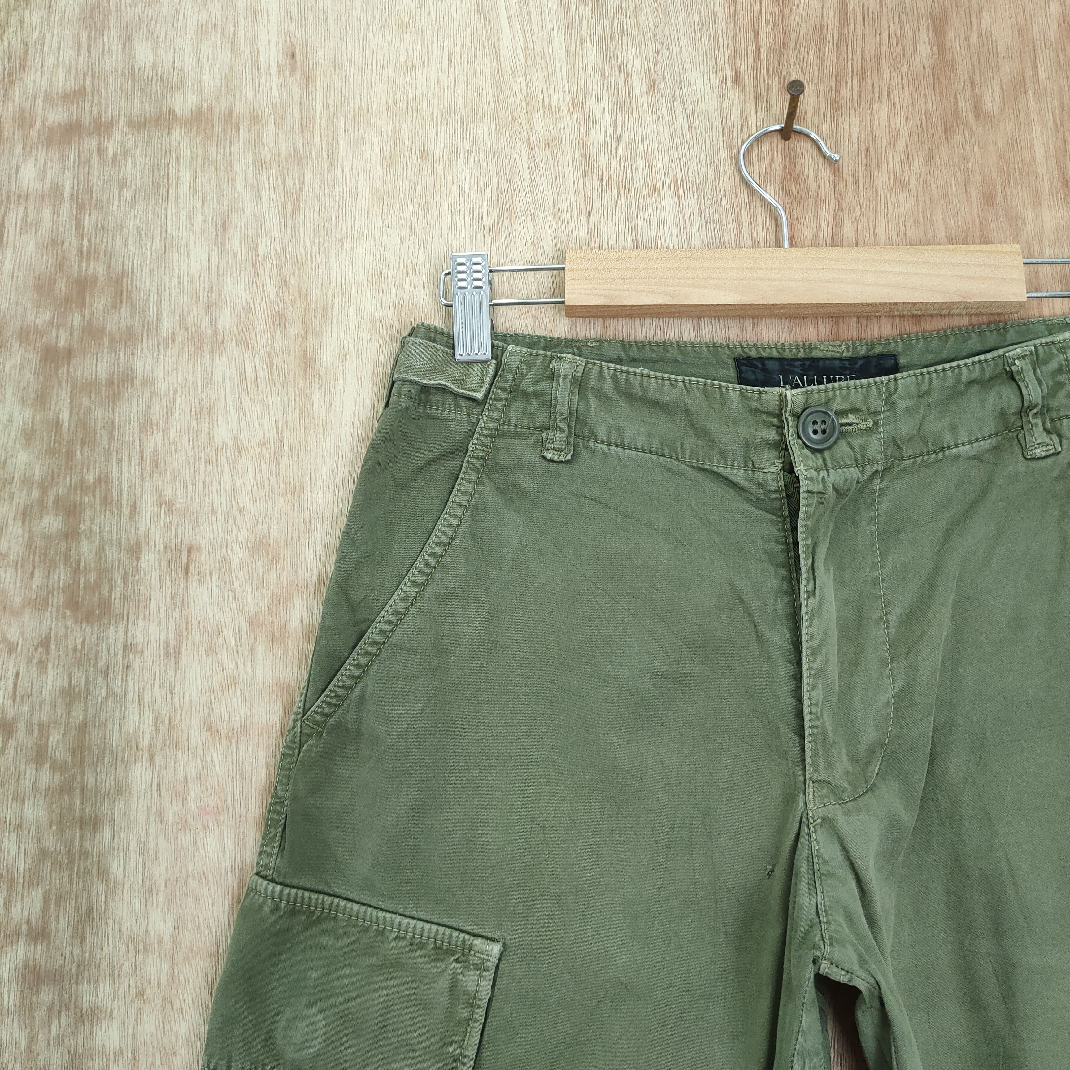 Japanese Brand LARRURE GREEN CARGO PANTS Size US 26 / EU 42 - 9 Thumbnail