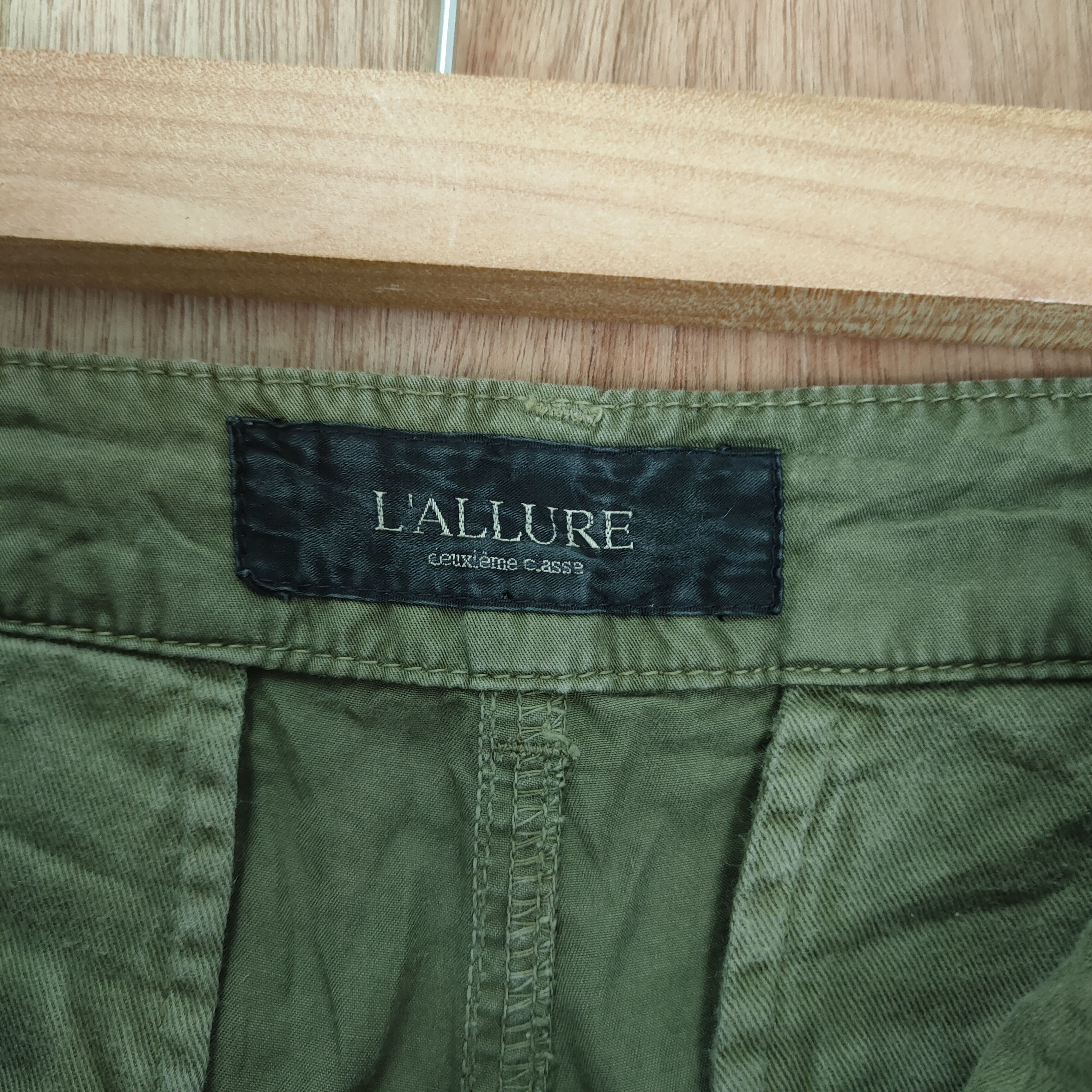 Japanese Brand LARRURE GREEN CARGO PANTS Size US 26 / EU 42 - 12 Thumbnail