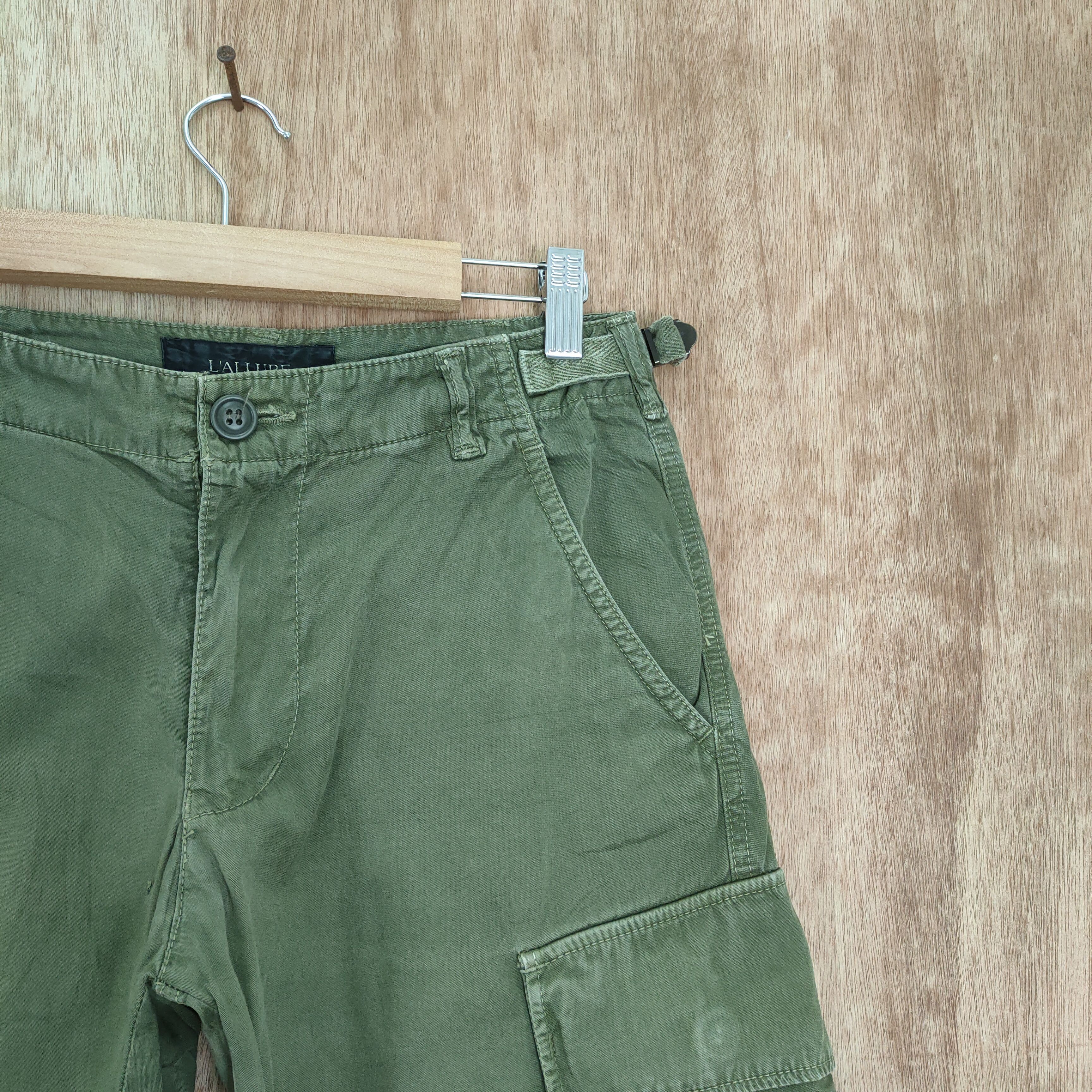Japanese Brand LARRURE GREEN CARGO PANTS Size US 26 / EU 42 - 10 Thumbnail