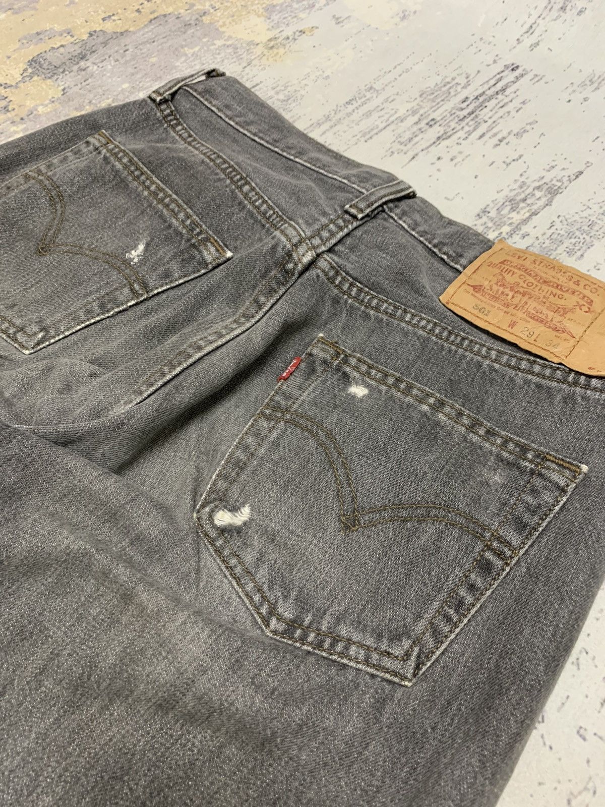 Levi's Vintage Levi’s 501 Jeans Distressed Denim W29x31.5 Size US 29 - 9 Thumbnail