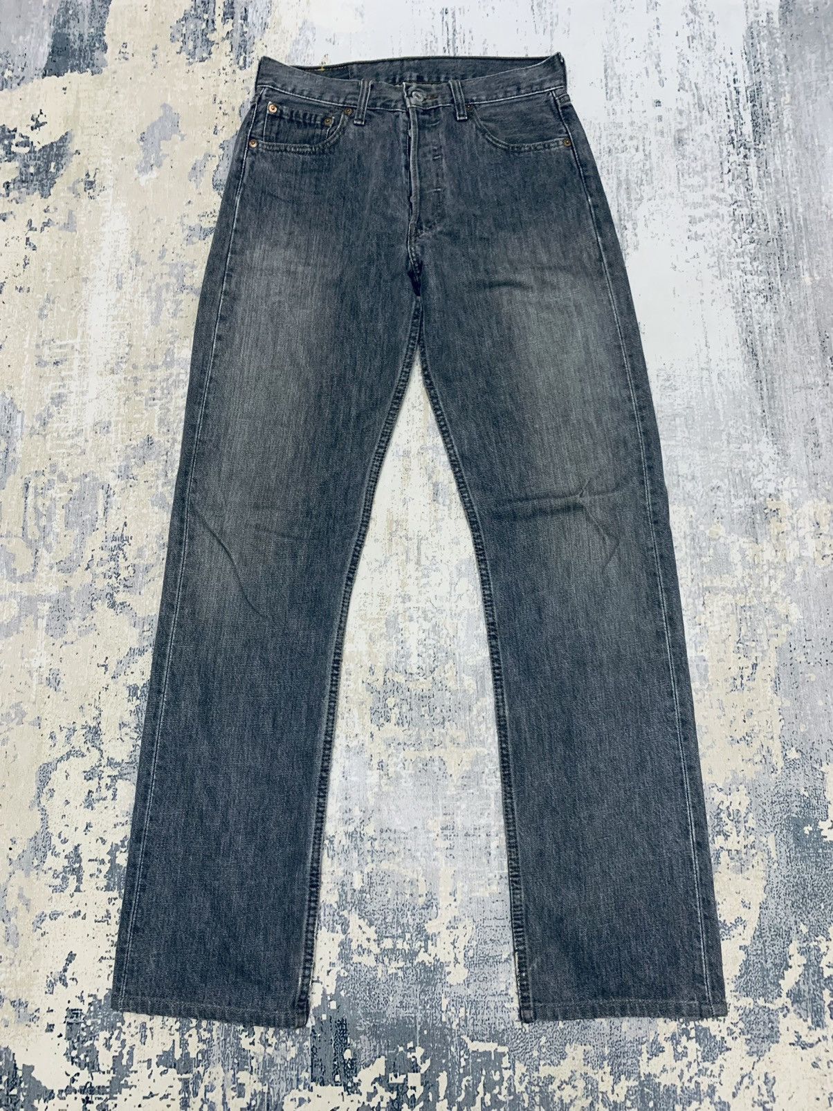 image of Distressed Denim x Jean Vintage Levi’S 501 Earth Tone Distressed Jeans 29X31.5 in Black, Men's
