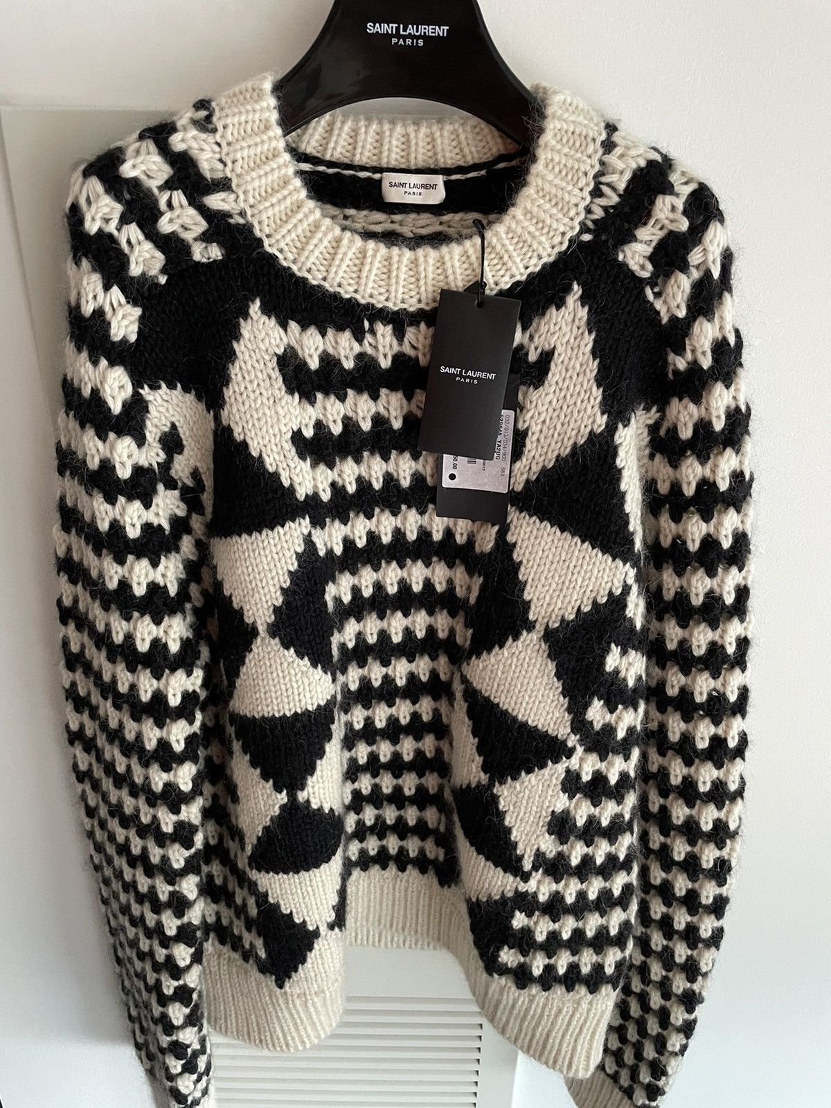 Saint Laurent Paris Sold Out Rare Geometric Runway Graphic Sweater Brand New Size US XL / EU 56 / 4 - 3 Thumbnail