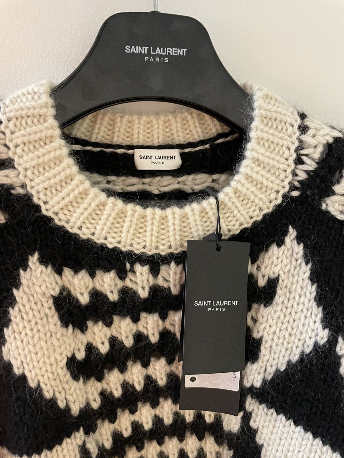 Saint Laurent Paris Sold Out Rare Geometric Runway Graphic Sweater Brand New Size US XL / EU 56 / 4 - 8 Thumbnail