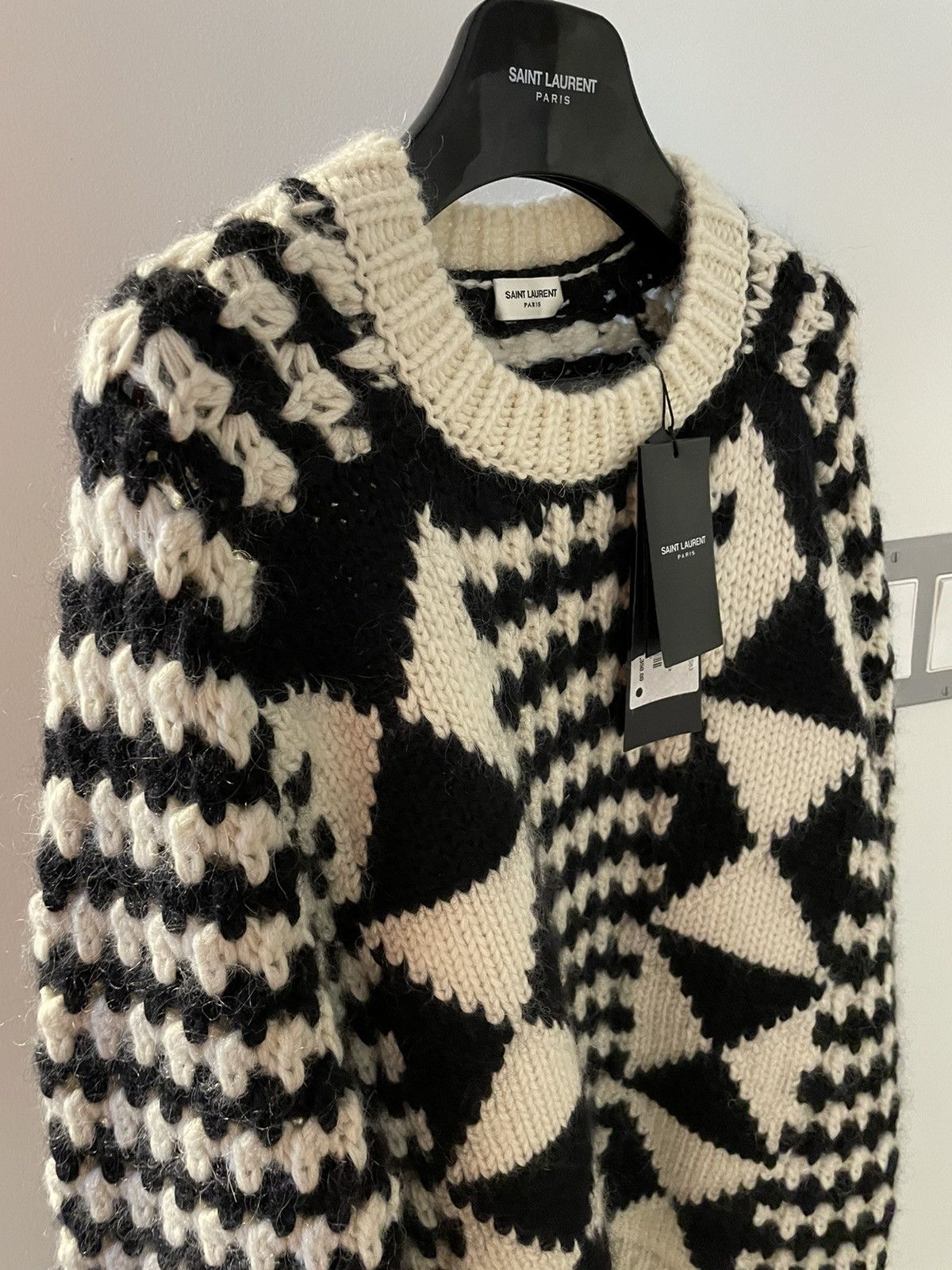 Saint Laurent Paris Sold Out Rare Geometric Runway Graphic Sweater Brand New Size US XL / EU 56 / 4 - 9 Thumbnail