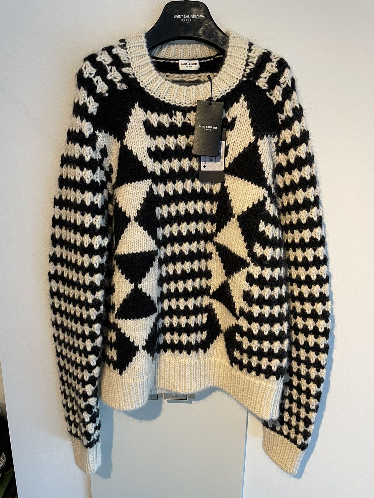 Saint Laurent Paris Sold Out Rare Geometric Runway Graphic Sweater Brand New Size US XL / EU 56 / 4 - 12 Thumbnail