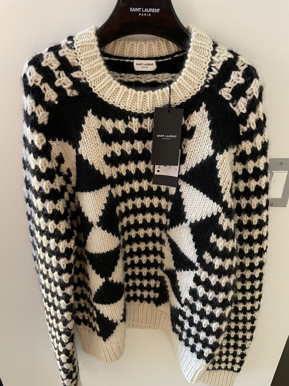 Saint Laurent Paris Sold Out Rare Geometric Runway Graphic Sweater Brand New Size US XL / EU 56 / 4 - 10 Thumbnail