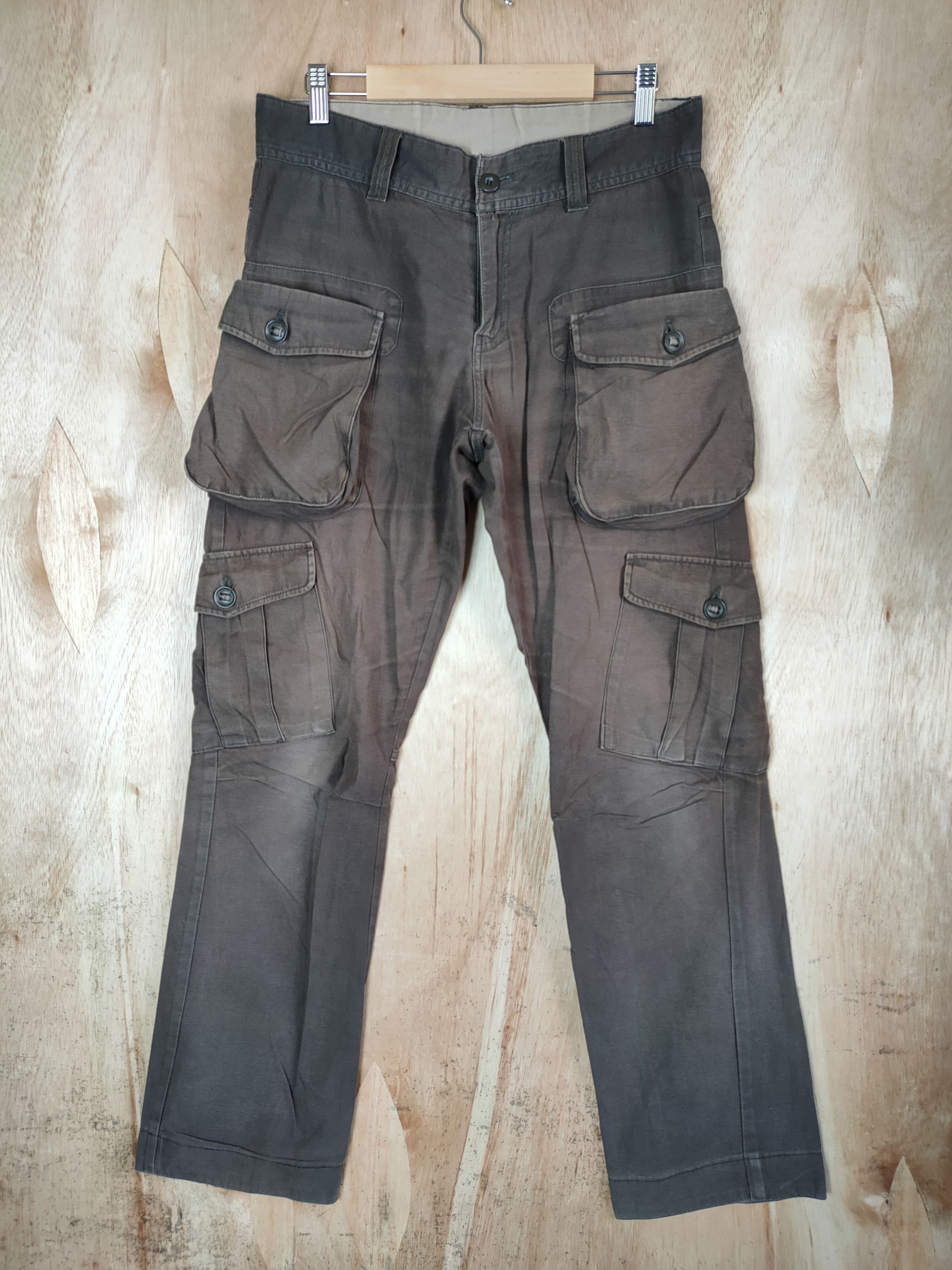 Japanese Brand × Vintage VINTAGE JAPANESE FADED BROWN CARGO PANTS Size US 31 - 1 Thumbnail