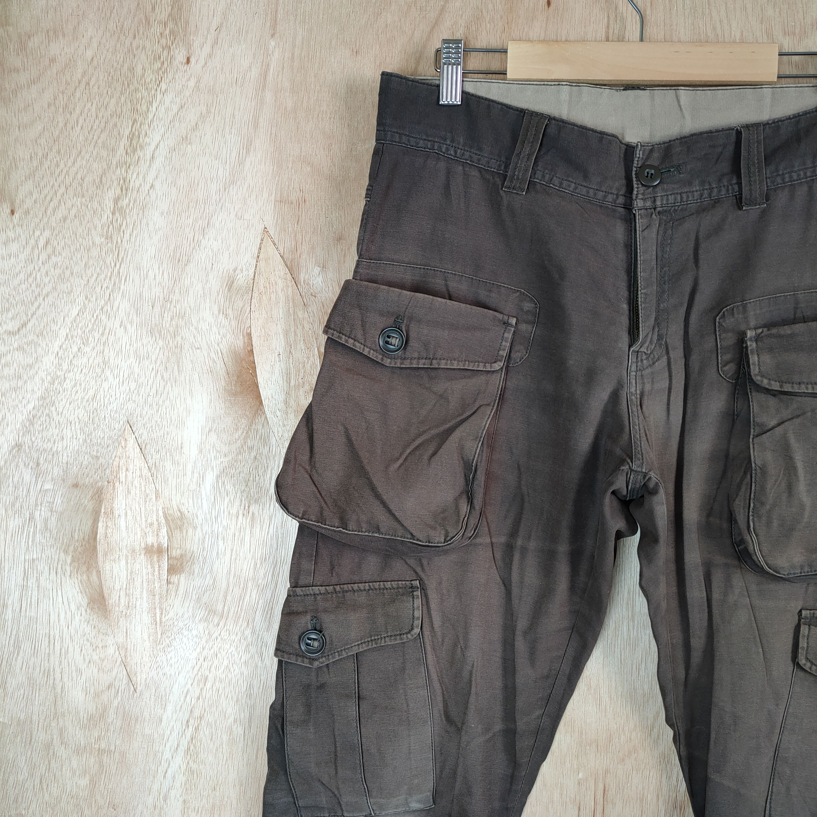 Japanese Brand × Vintage VINTAGE JAPANESE FADED BROWN CARGO PANTS Size US 31 - 5 Thumbnail