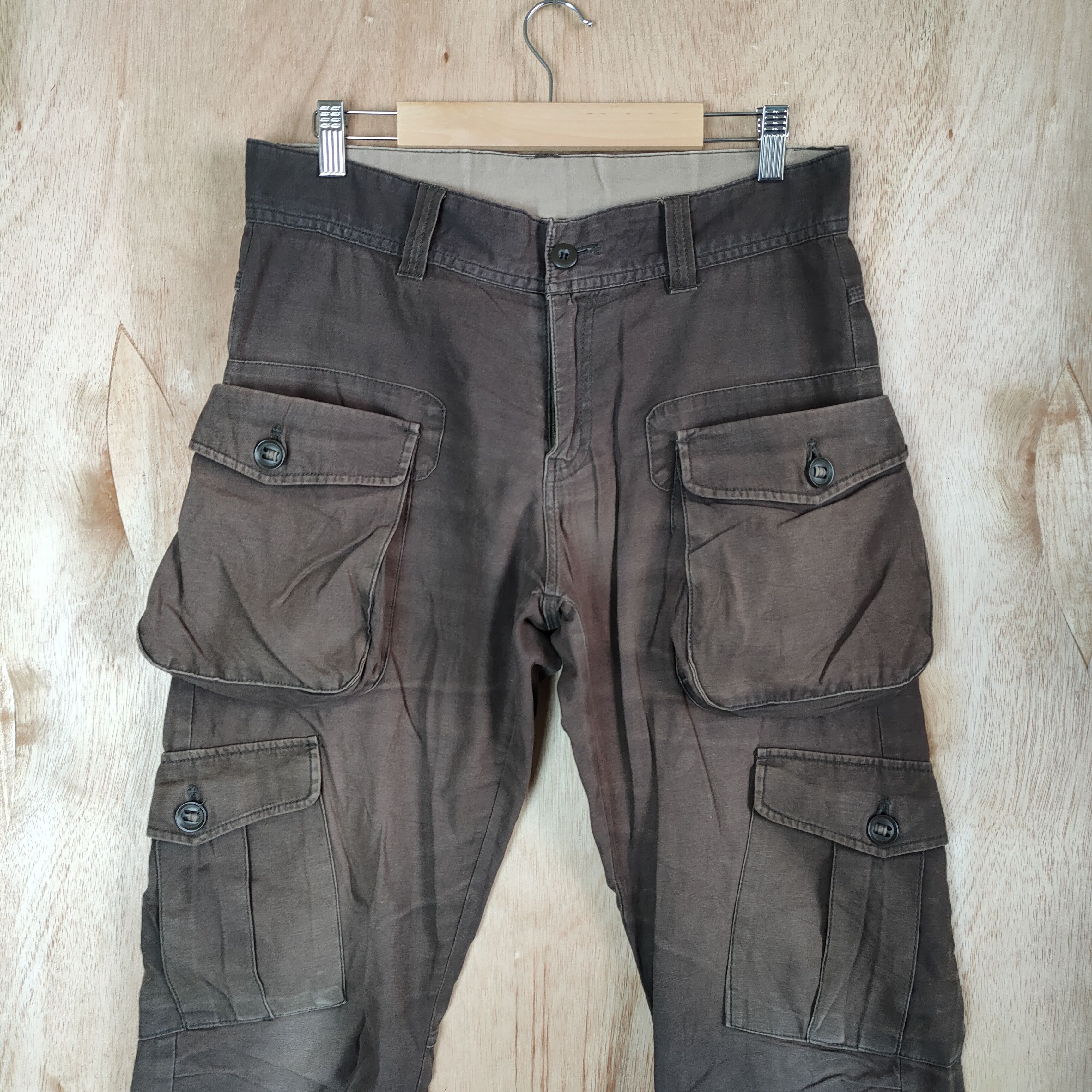 Japanese Brand × Vintage VINTAGE JAPANESE FADED BROWN CARGO PANTS Size US 31 - 2 Thumbnail