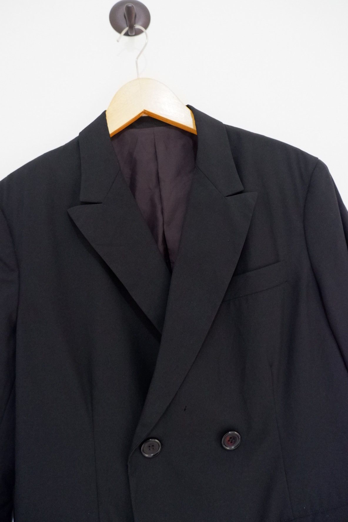 Yohji Yamamoto Vintage Y's Yohji Yamamoto Double Breast Laine Blazer Jacket Size US M / EU 48-50 / 2 - 3 Thumbnail