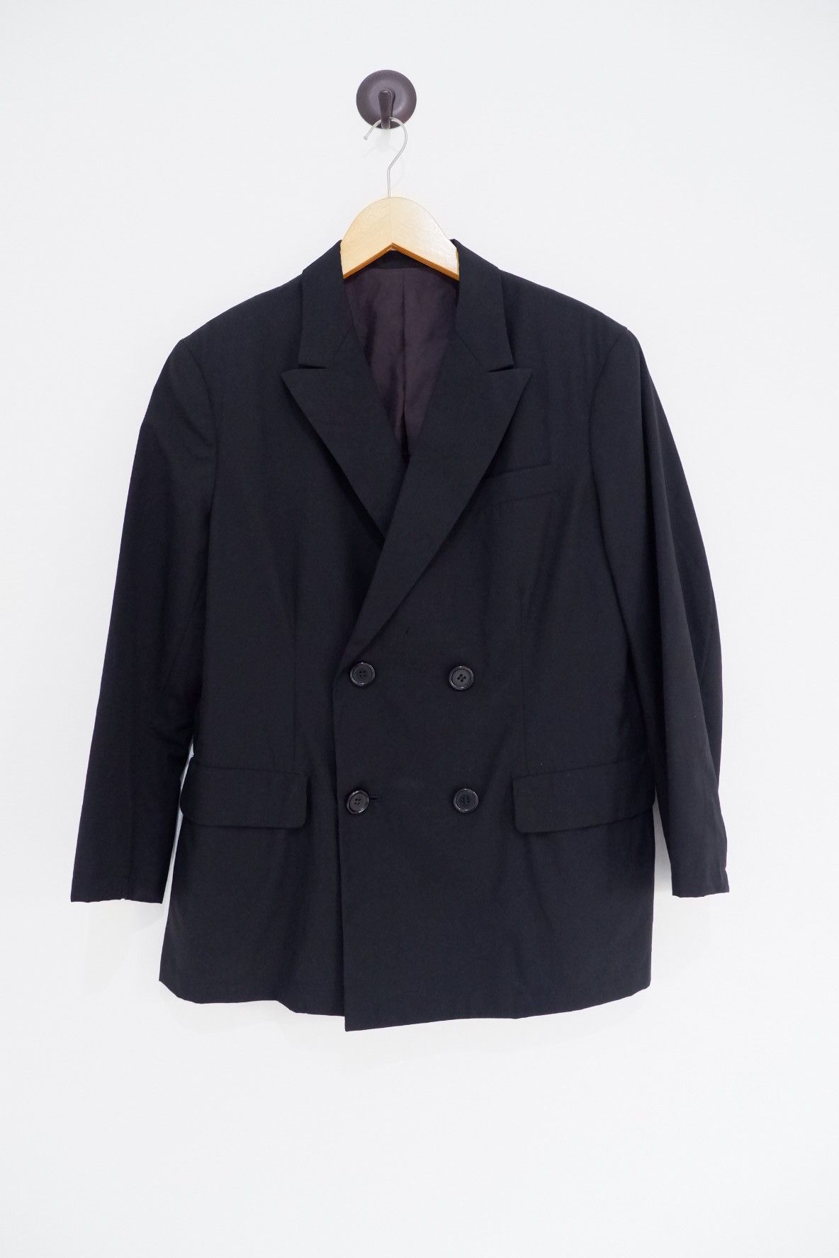 Yohji Yamamoto Vintage Y's Yohji Yamamoto Double Breast Laine Blazer Jacket Size US M / EU 48-50 / 2 - 1 Thumbnail