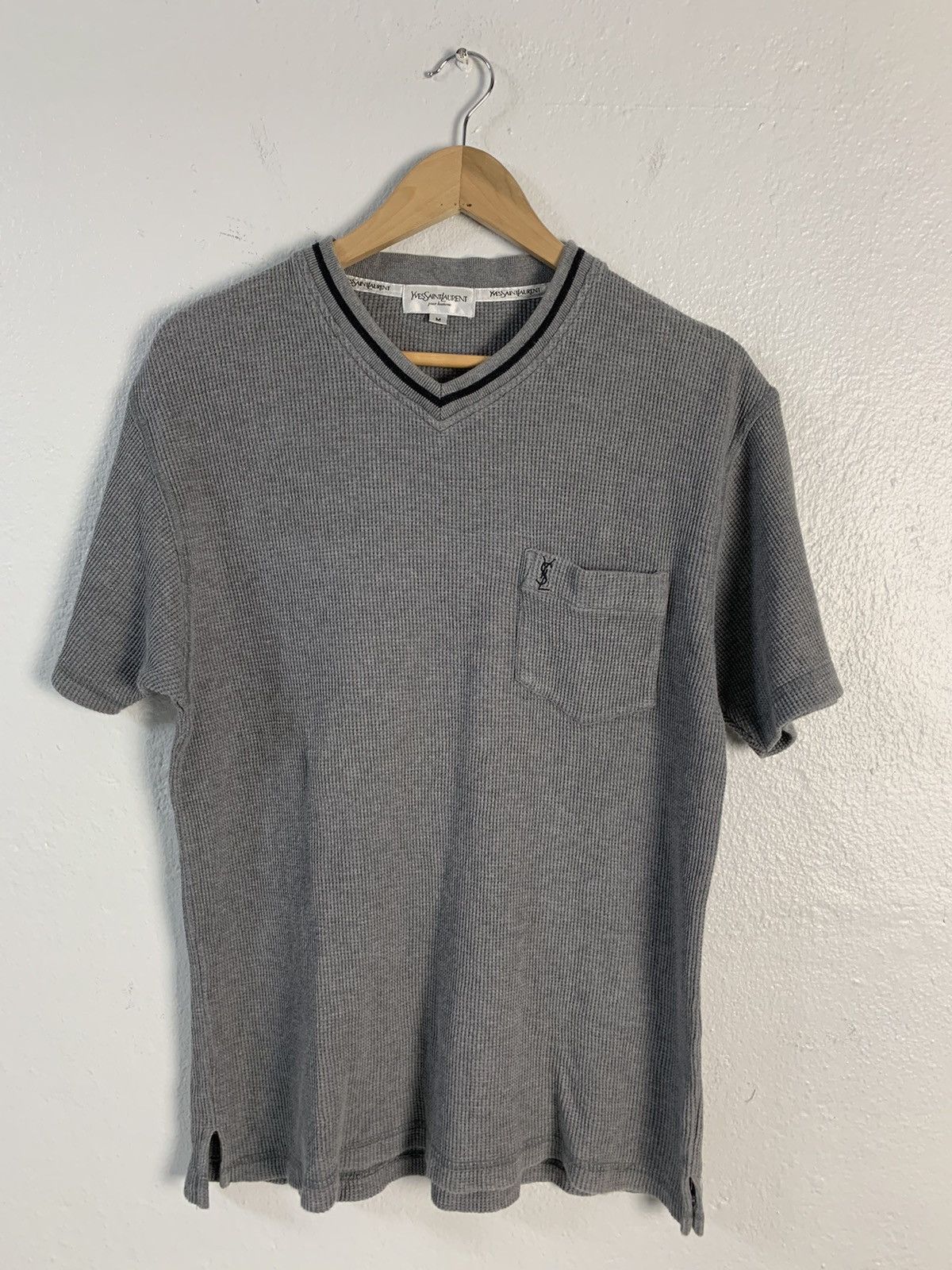 Yves Saint Laurent Yves Saint Laurent Pour Homme V-Neck Tee Size US M / EU 48-50 / 2 - 1 Thumbnail