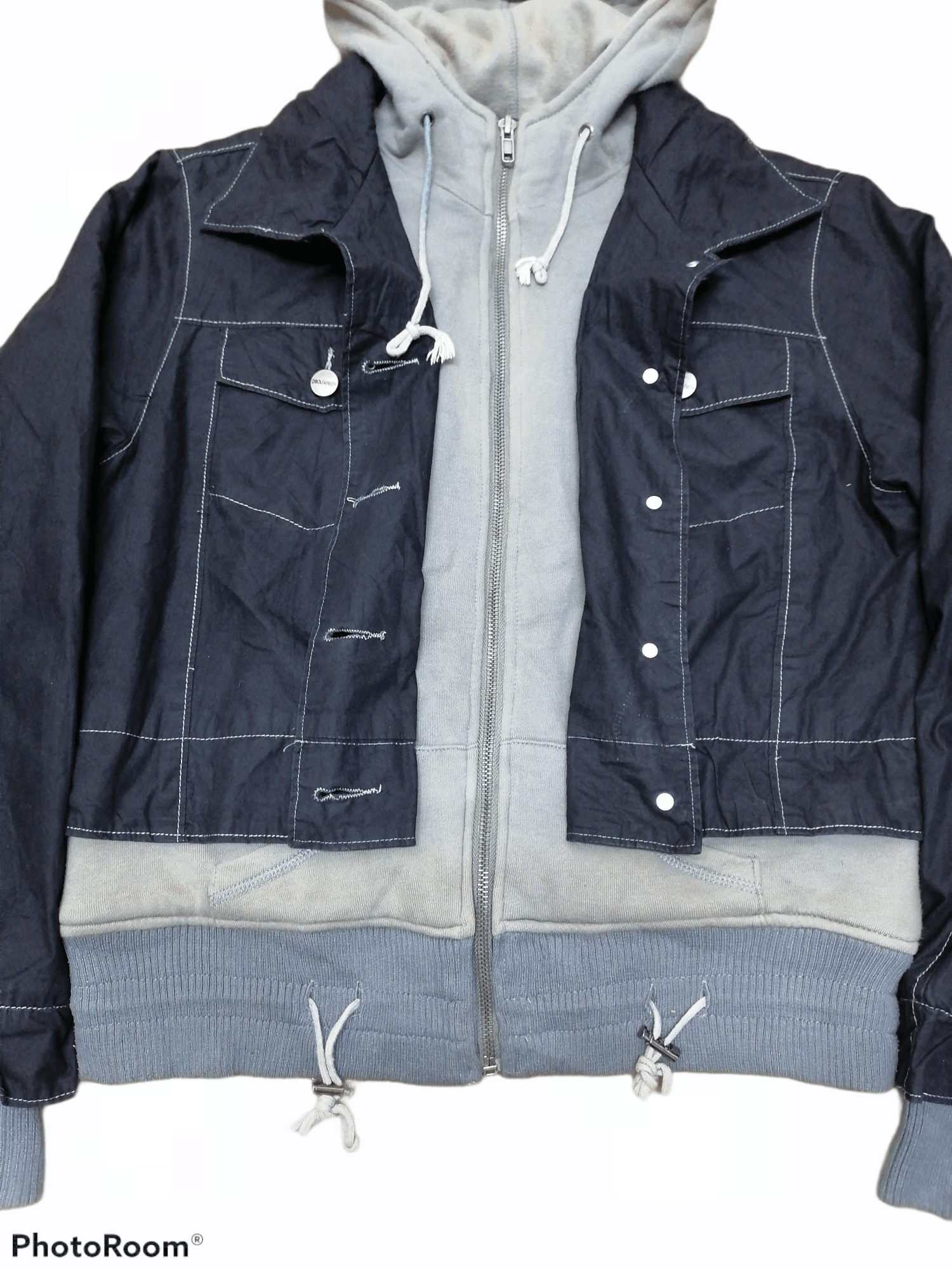 Dsquared2 × Vintage Dsquared2 Double Layer Sweater With Hoodie Jackets Size US M / EU 48-50 / 2 - 2 Thumbnail