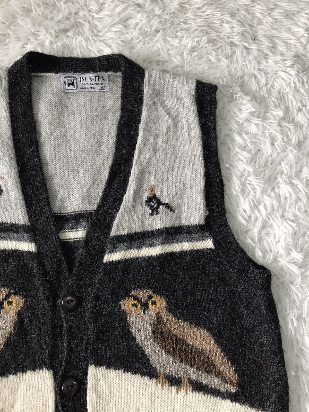 Art Comes First INCA-TEX 100% Alpaca Sleeveless Cardigan Nice Printed Size US M / EU 48-50 / 2 - 5 Thumbnail