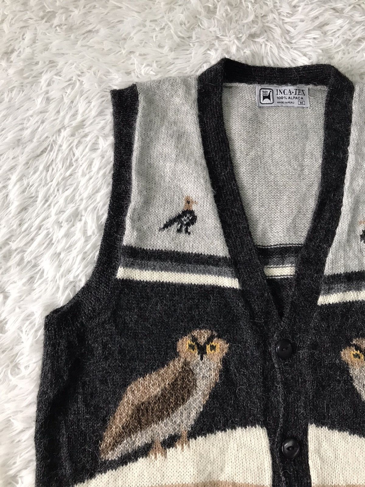 Art Comes First INCA-TEX 100% Alpaca Sleeveless Cardigan Nice Printed Size US M / EU 48-50 / 2 - 6 Thumbnail