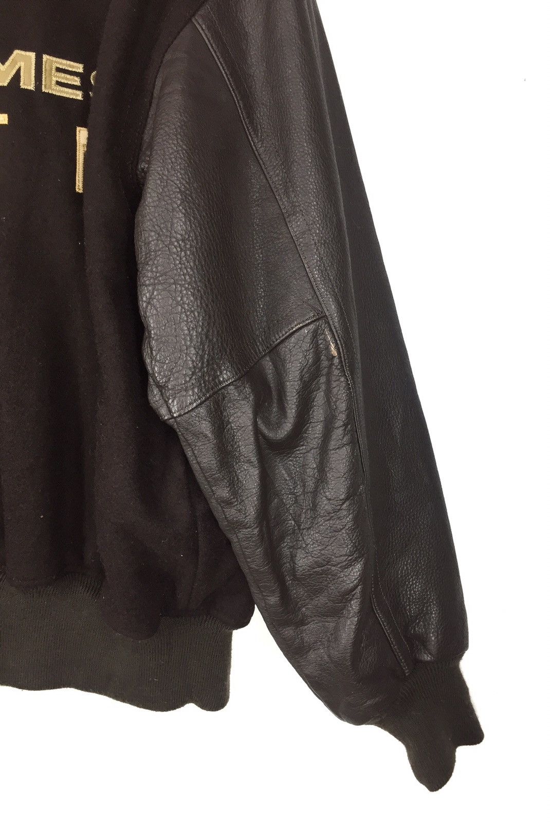 Japanese Brand VINTAGE WOOL + LEATHER VARSITY JACKET Size US XL / EU 56 / 4 - 9 Thumbnail