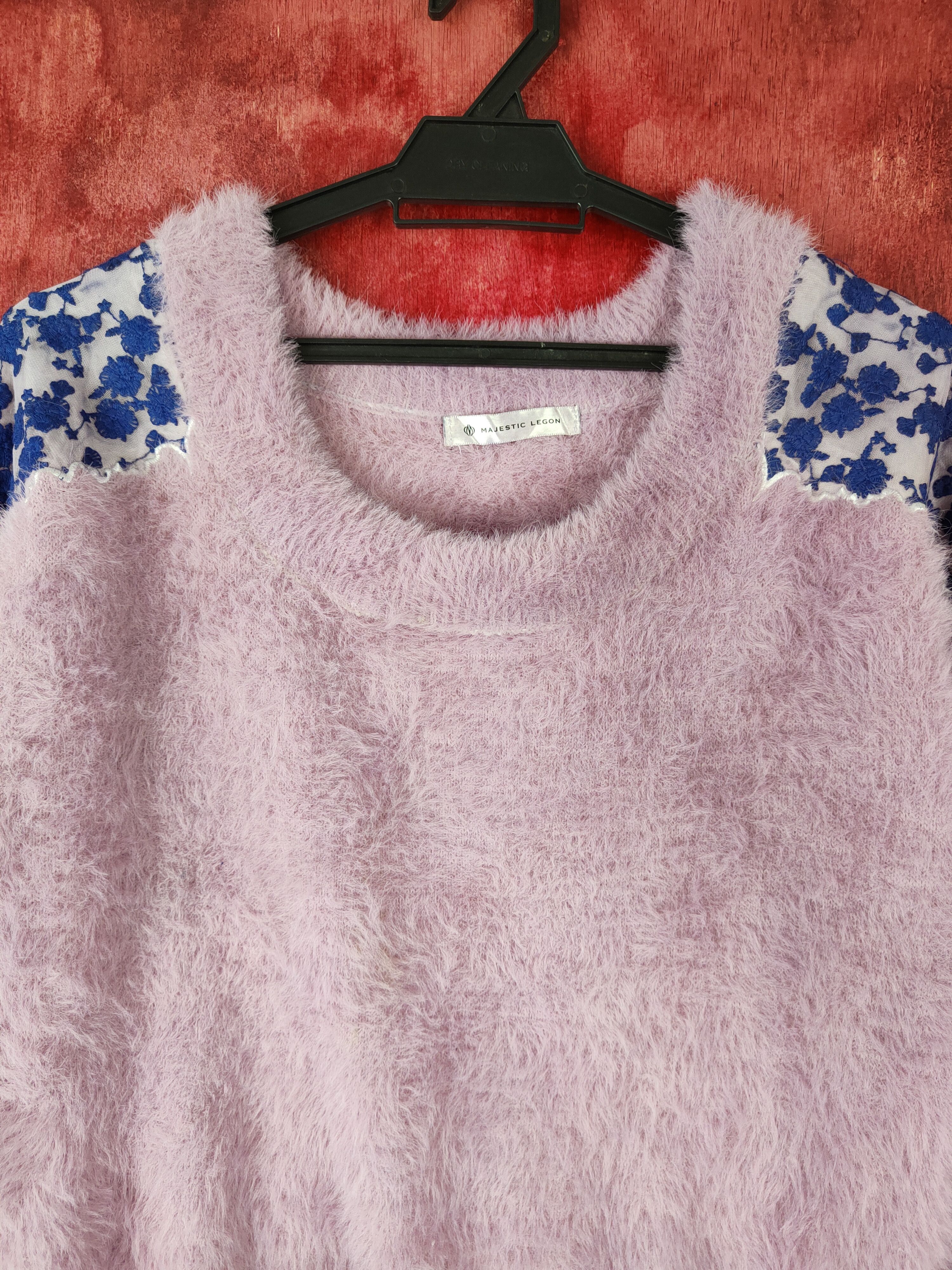 Japanese Brand Majestic Legon Purple Shag Shaggy Fur Mohair Knitwear #S372 Size M / US 6-8 / IT 42-44 - 2 Thumbnail