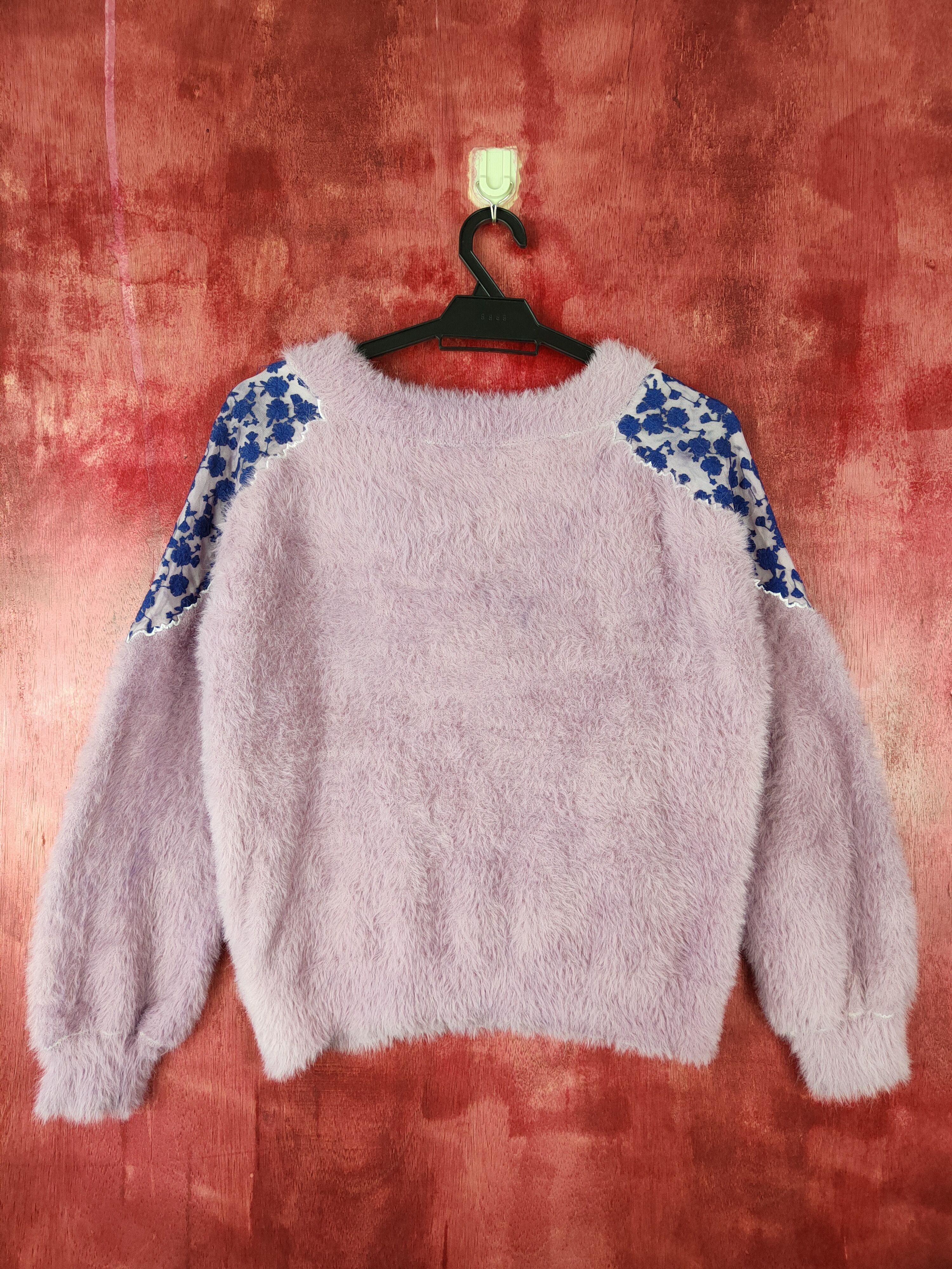 Japanese Brand Majestic Legon Purple Shag Shaggy Fur Mohair Knitwear #S372 Size M / US 6-8 / IT 42-44 - 5 Thumbnail