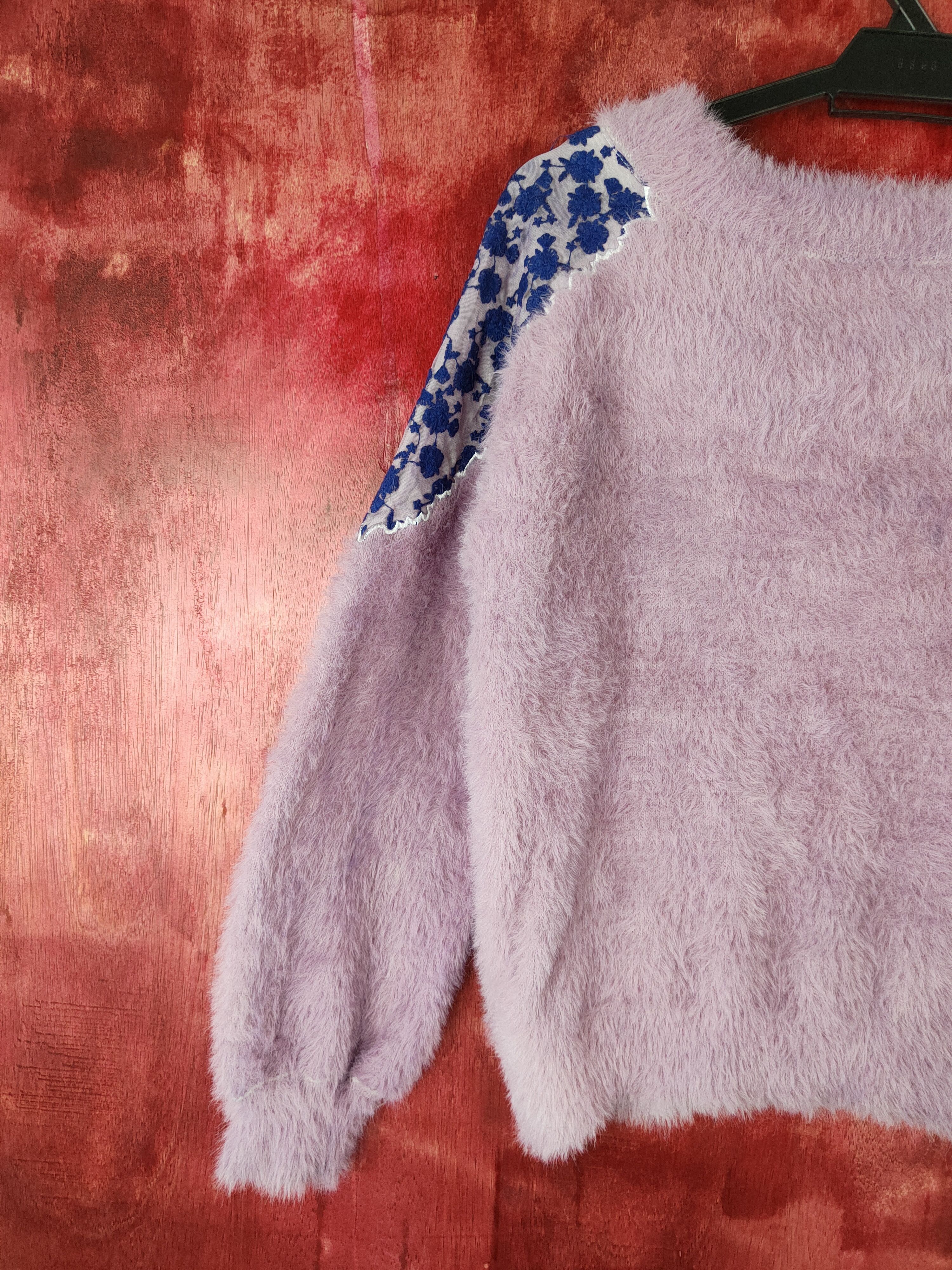Japanese Brand Majestic Legon Purple Shag Shaggy Fur Mohair Knitwear #S372 Size M / US 6-8 / IT 42-44 - 8 Thumbnail