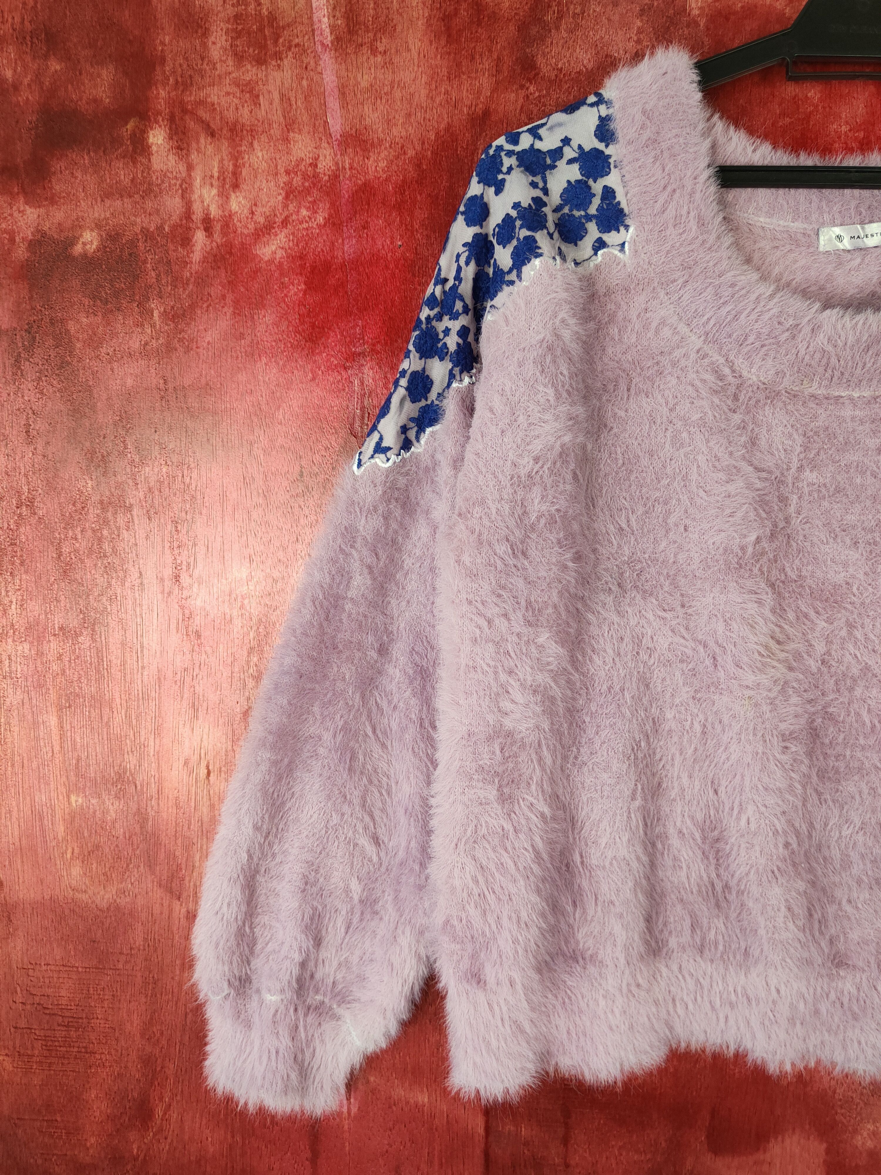 Japanese Brand Majestic Legon Purple Shag Shaggy Fur Mohair Knitwear #S372 Size M / US 6-8 / IT 42-44 - 3 Thumbnail
