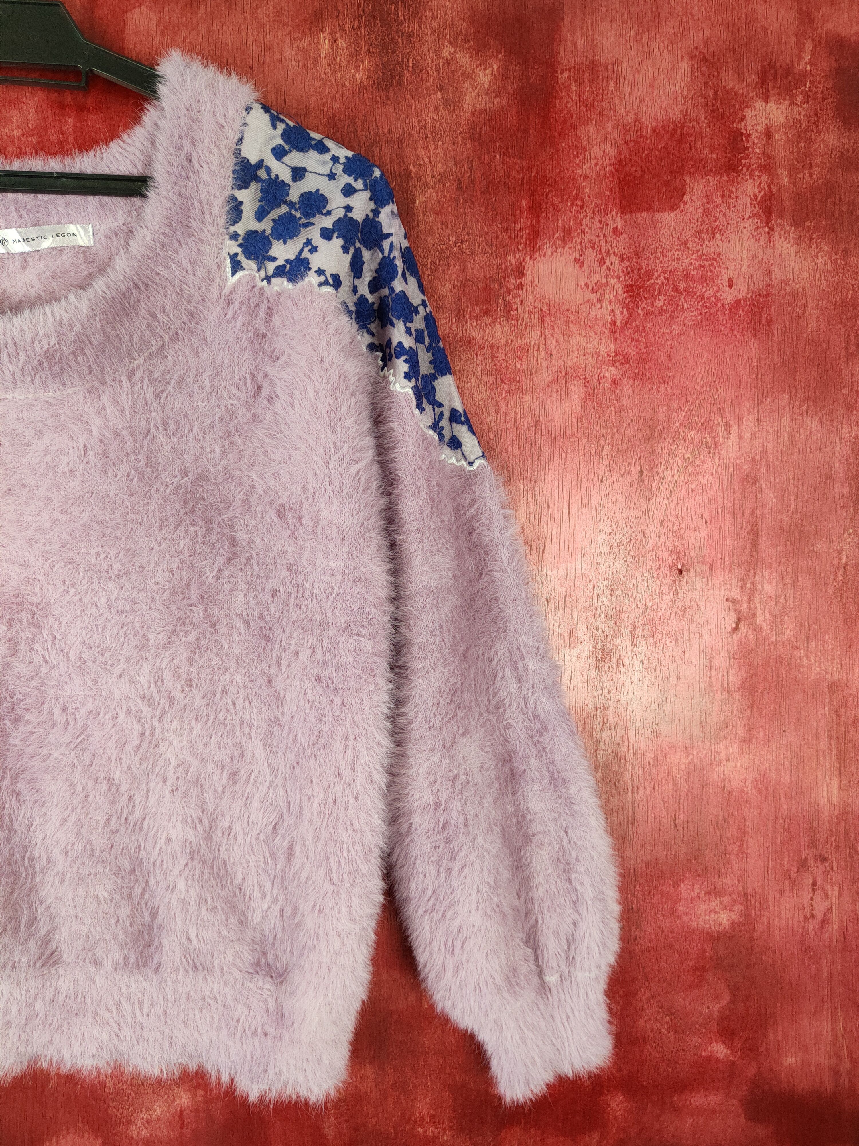Japanese Brand Majestic Legon Purple Shag Shaggy Fur Mohair Knitwear #S372 Size M / US 6-8 / IT 42-44 - 4 Thumbnail