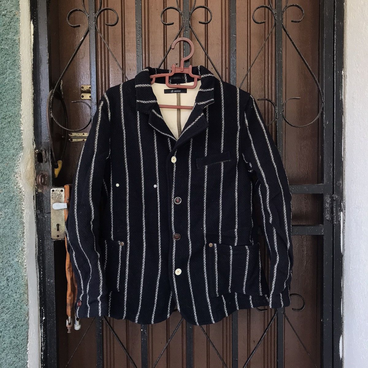 image of Free Style x John Bull Nice Stripes Johnbull Wool Jacket Coat, Men's (Size Small)