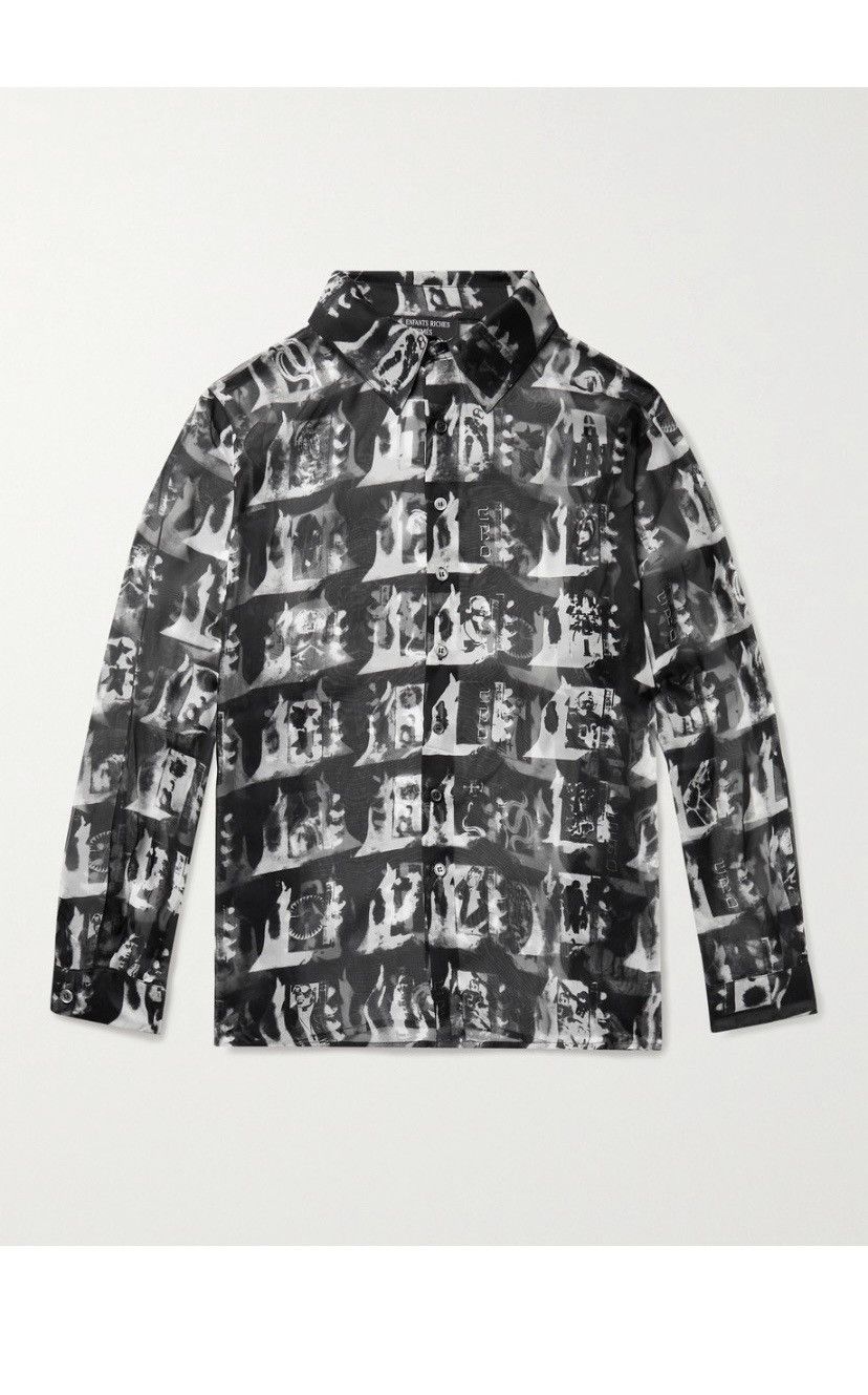 image of Enfants Riches Deprimes Ss21 Enfants Riches Déprimés Silk Shirt Erd in Black, Men's (Size Small)