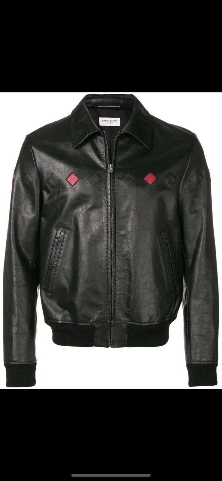 Saint Laurent Paris SS20 $4250 Saint Laurent diamond black leather jacket Geazy Size US S / EU 44-46 / 1 - 2 Thumbnail