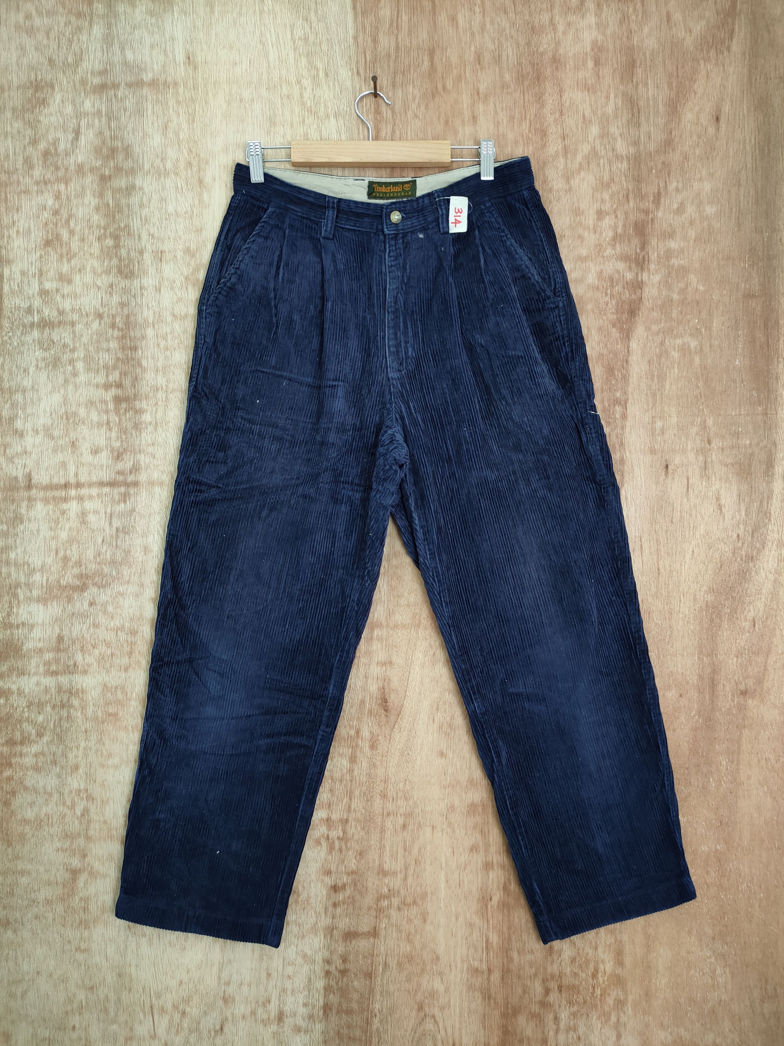 Image of Corduroi Club x Timberland Corduroy Vintage Blue Faded Cargo Pants 314, Men's (Size 30)