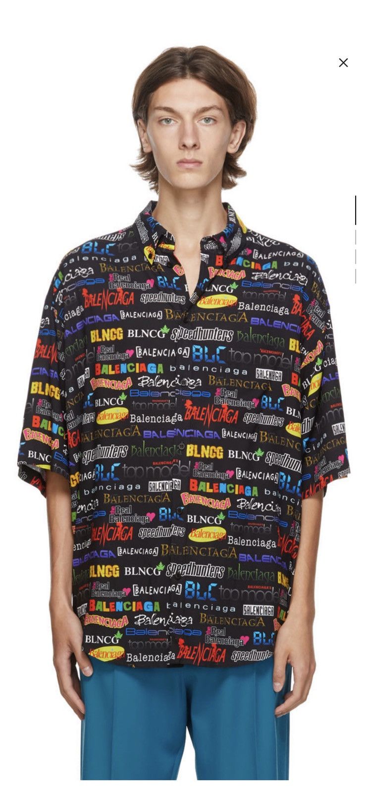 Balenciaga Multicolor TV Show Logo Pattern Shirt Size US M / EU 48-50 / 2 - 6 Thumbnail