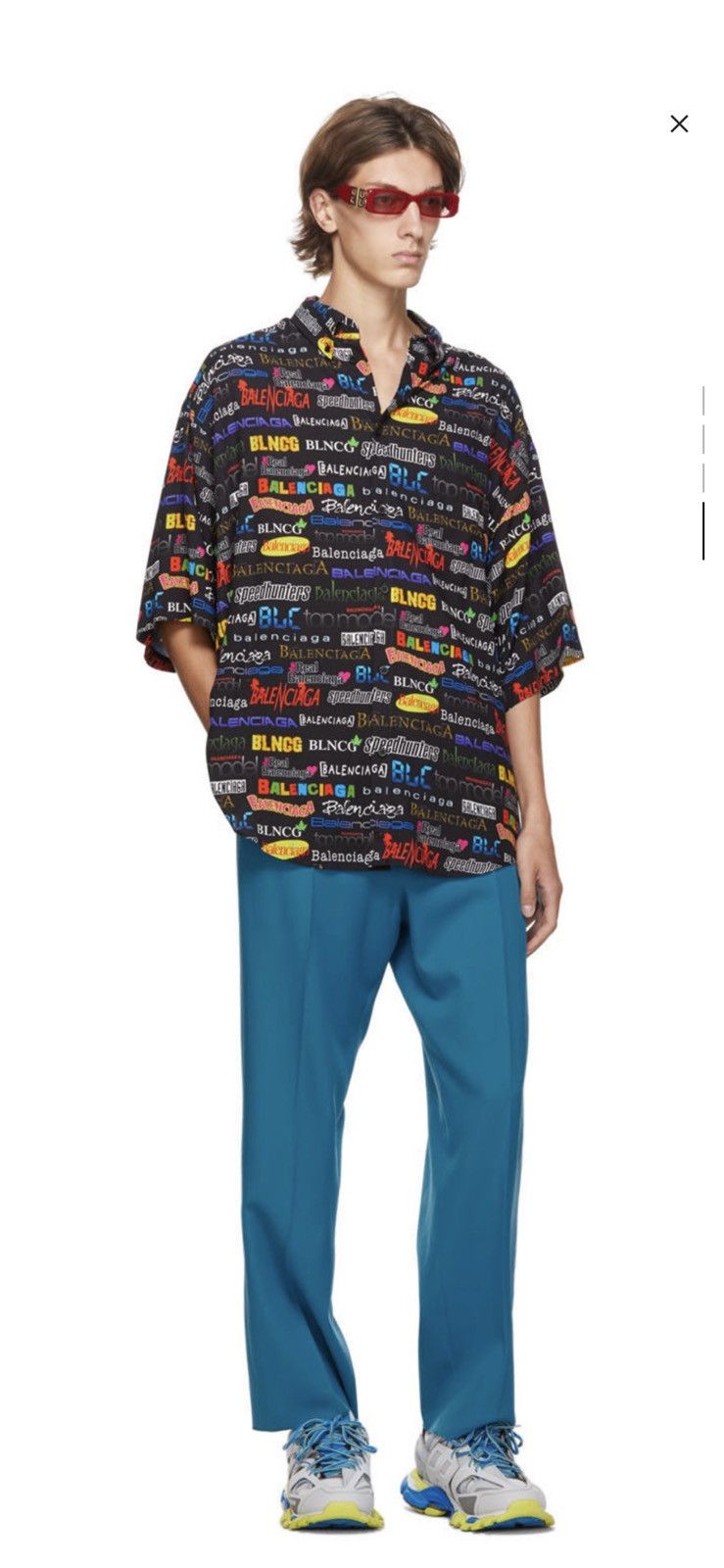 Balenciaga Multicolor TV Show Logo Pattern Shirt Size US M / EU 48-50 / 2 - 8 Thumbnail
