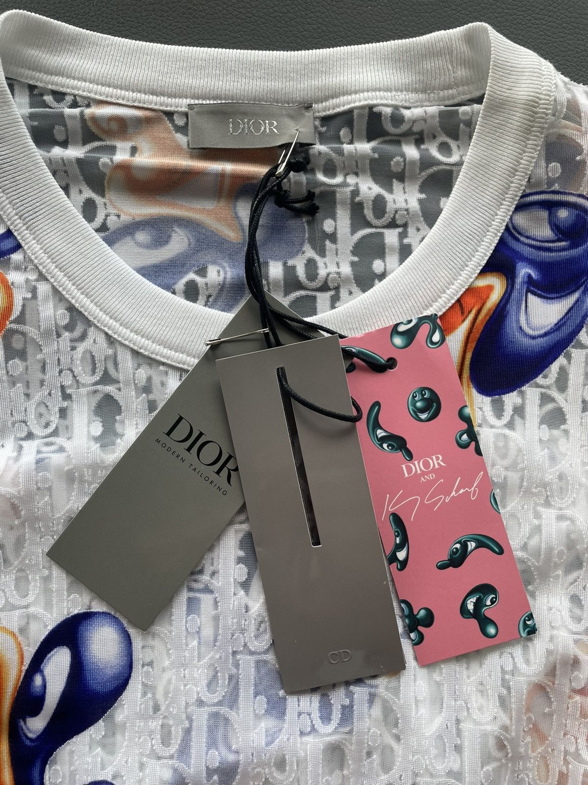 Dior Rare New LimitedEdition Dior x Kenny Scharf Oblique Logo Tee Size US M / EU 48-50 / 2 - 16 Thumbnail