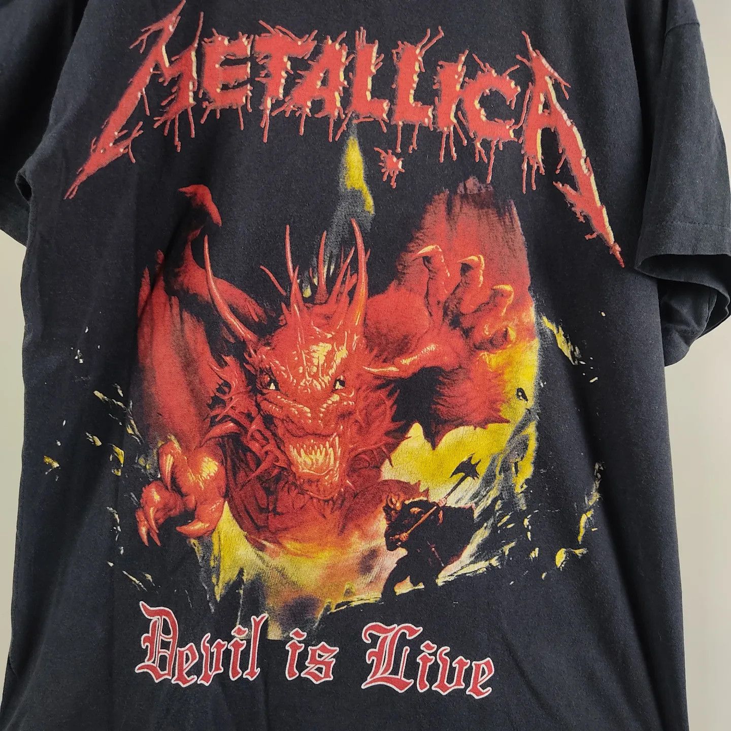 Band Tees × Metallica × Vintage 90's Metallica Devil is Live Size US XL / EU 56 / 4 - 4 Thumbnail