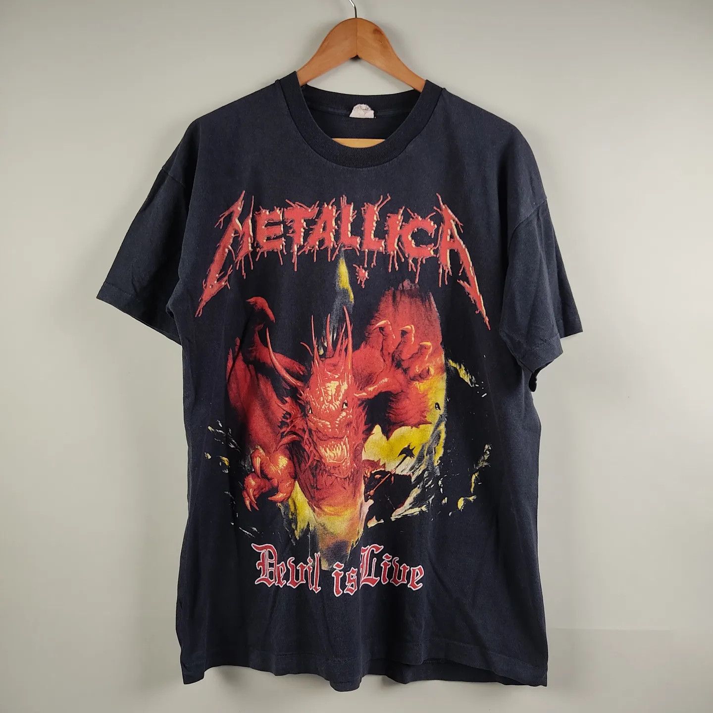 Band Tees × Metallica × Vintage 90's Metallica Devil is Live Size US XL / EU 56 / 4 - 1 Thumbnail