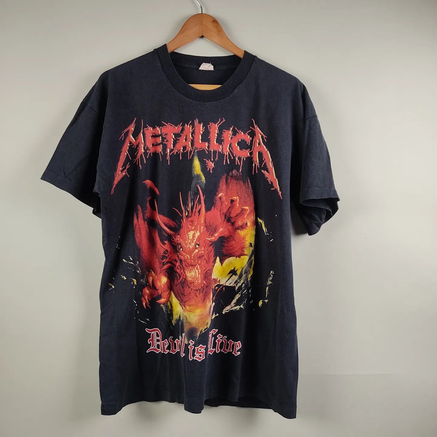 Band Tees × Metallica × Vintage 90's Metallica Devil is Live Size US XL / EU 56 / 4 - 7 Thumbnail