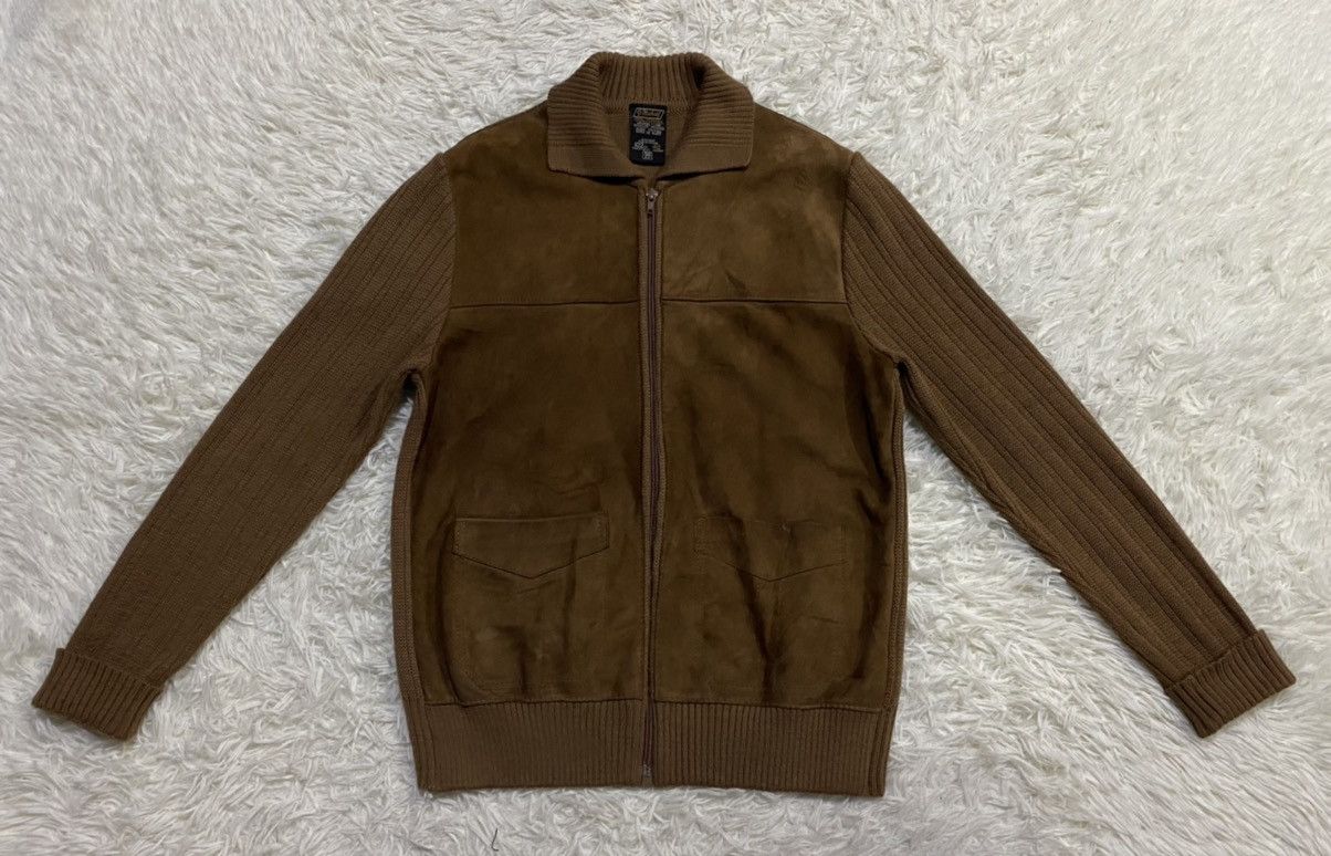 Saint Michael Vintage Saint Michael Wool Cable Knit Sweater Suede Trimmer Size US M / EU 48-50 / 2 - 2 Thumbnail